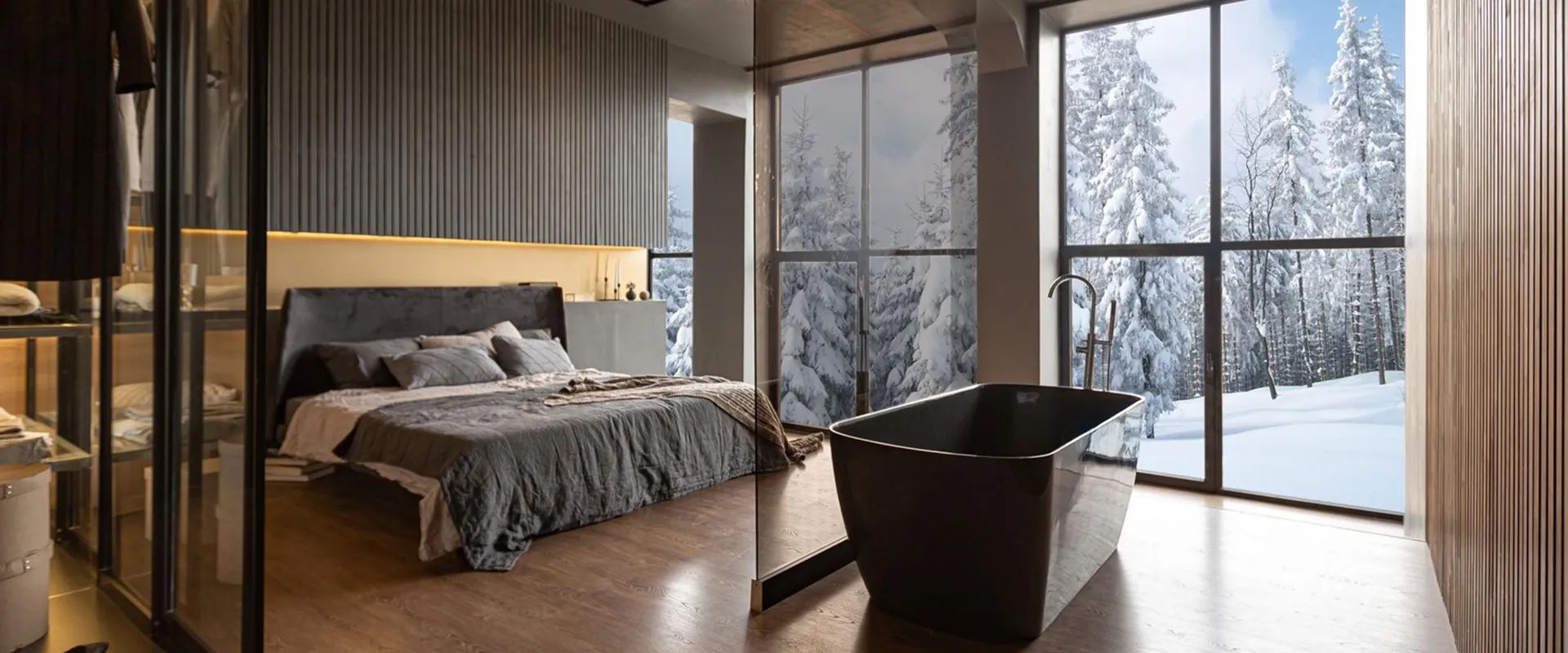 Luxury chalet and slopes on a high-end ski holiday