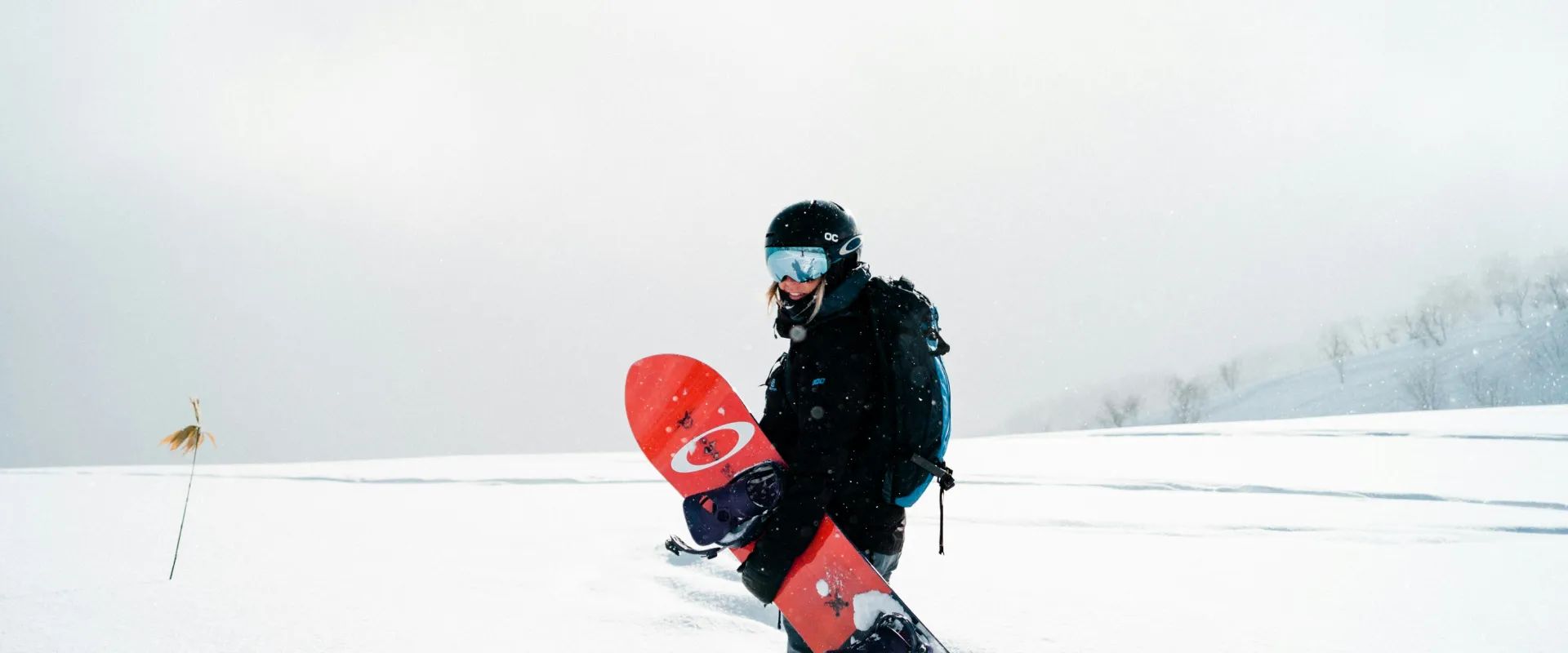 Skier following safety rules on a busy ski slope