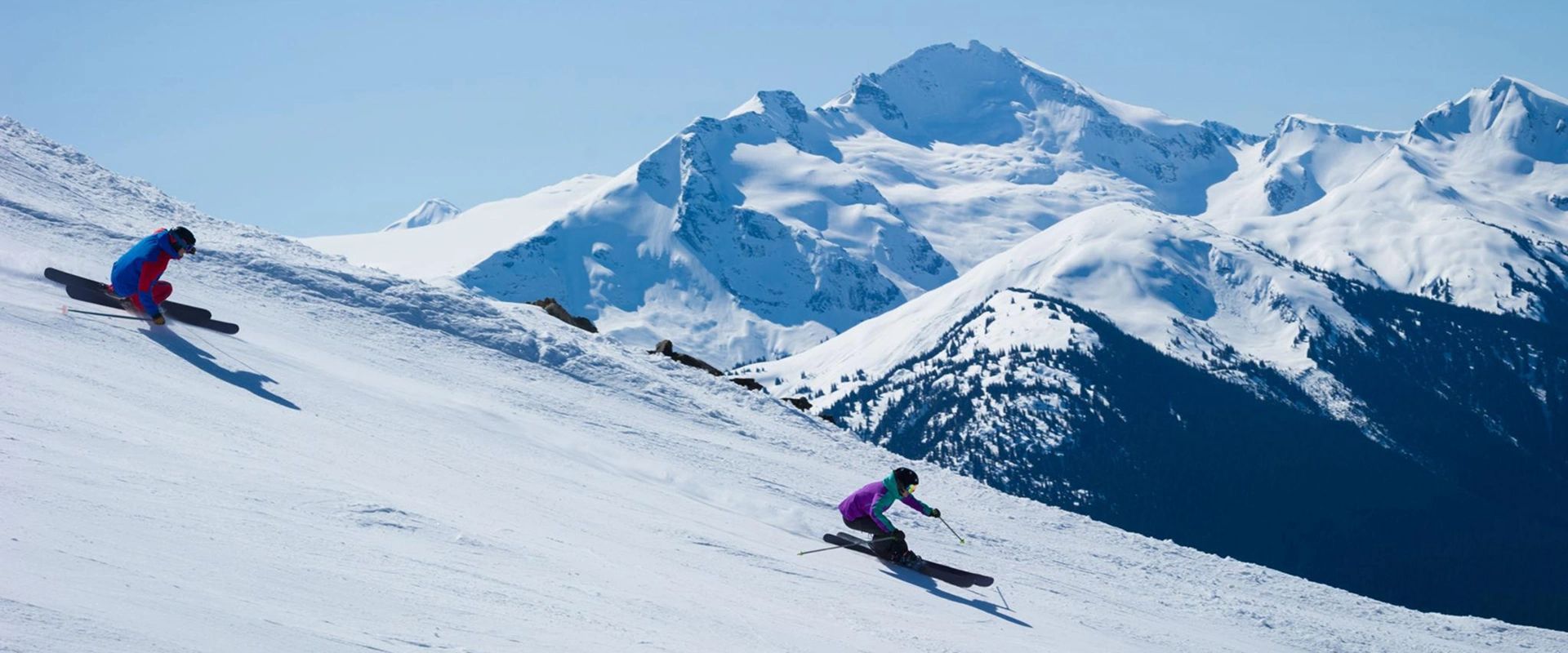 Skiers on a short three to five day ski break