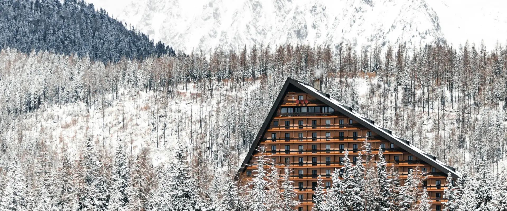 Ski accommodation chalets and hotels in an alpine village