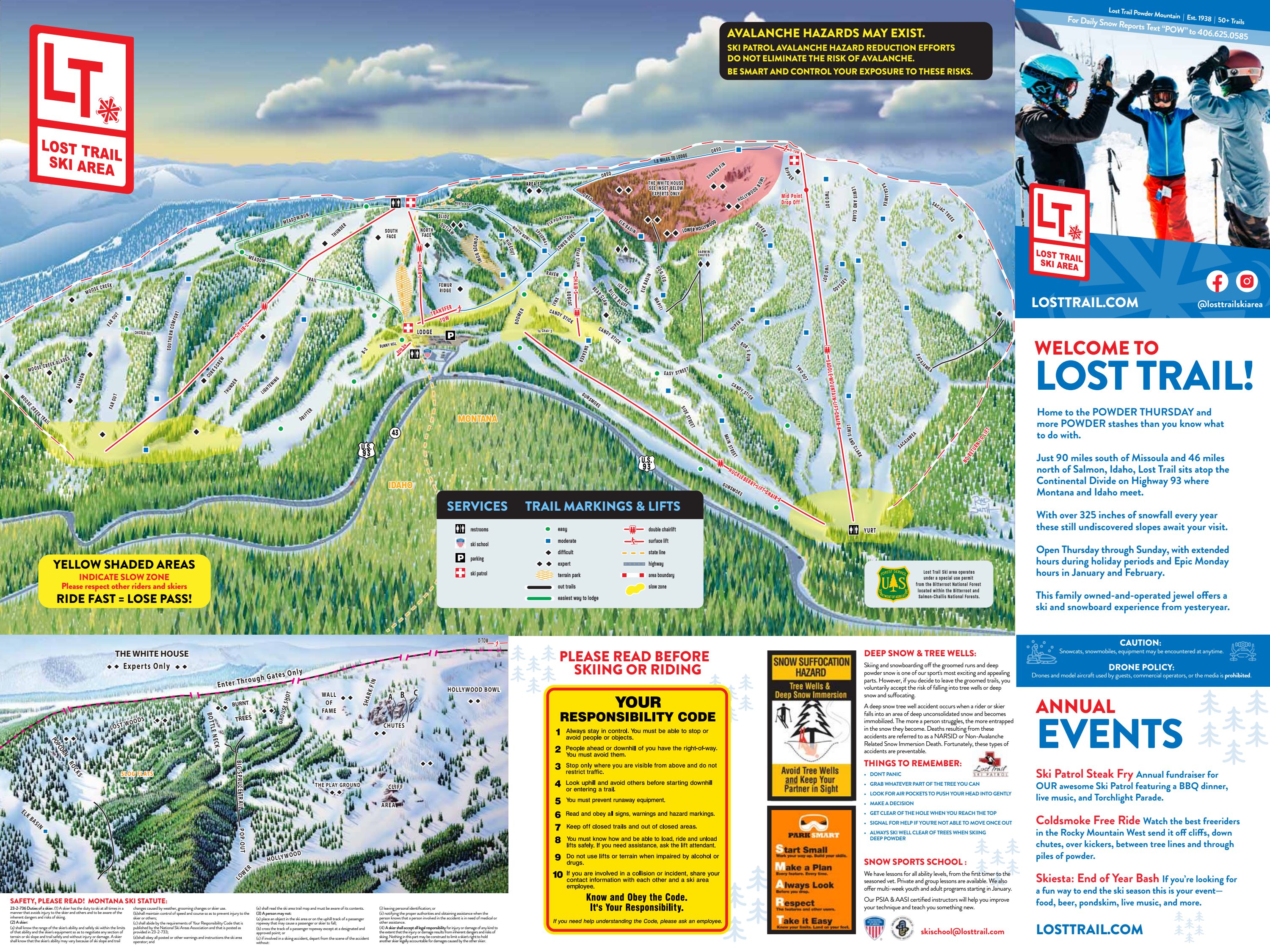 Lost Trail piste map