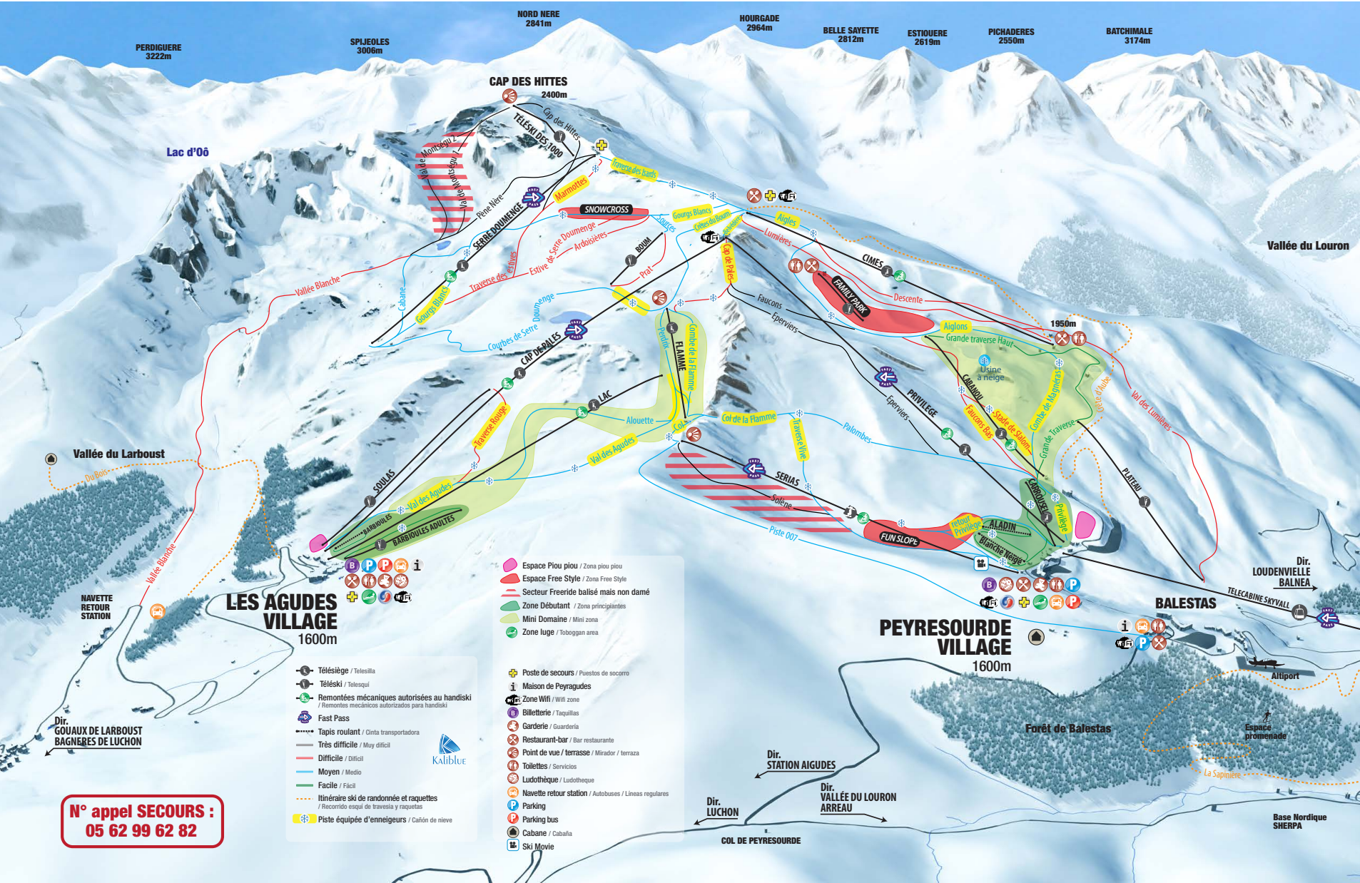 Peyragudes piste map