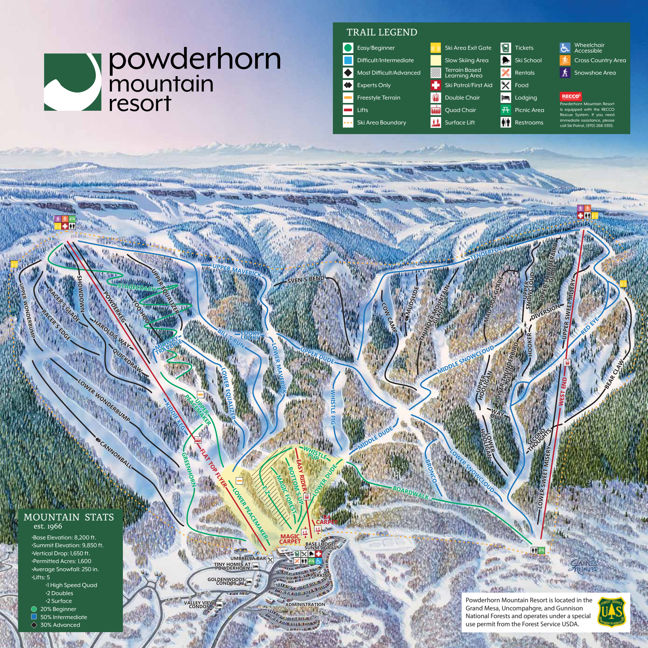 Powderhorn piste map