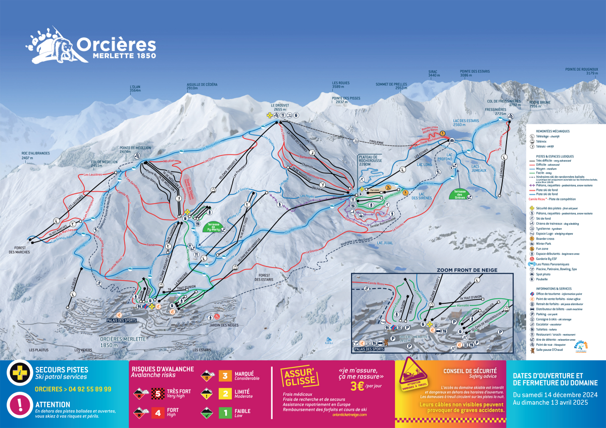 Orcières Merlette piste map