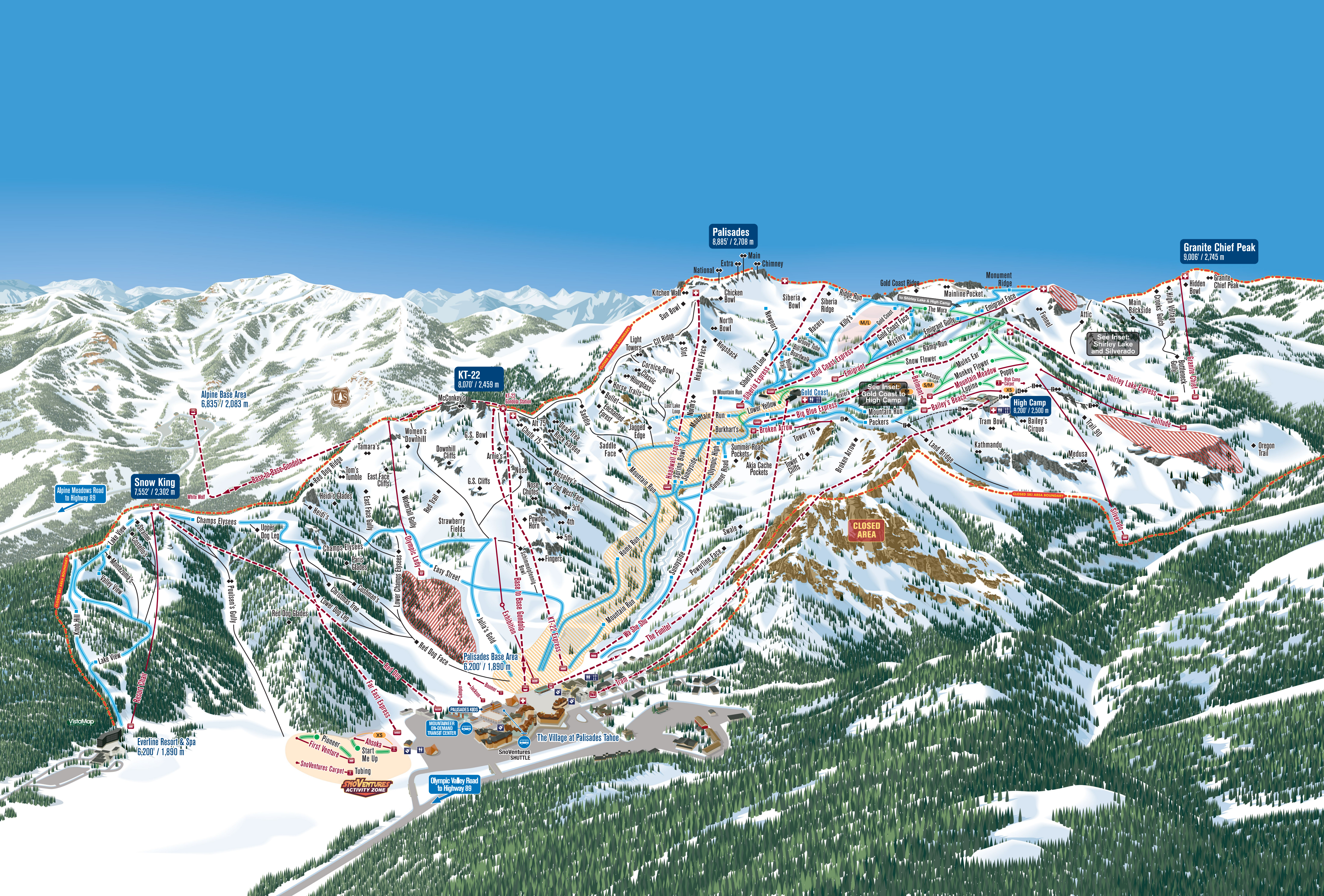 Palisades Tahoe piste map