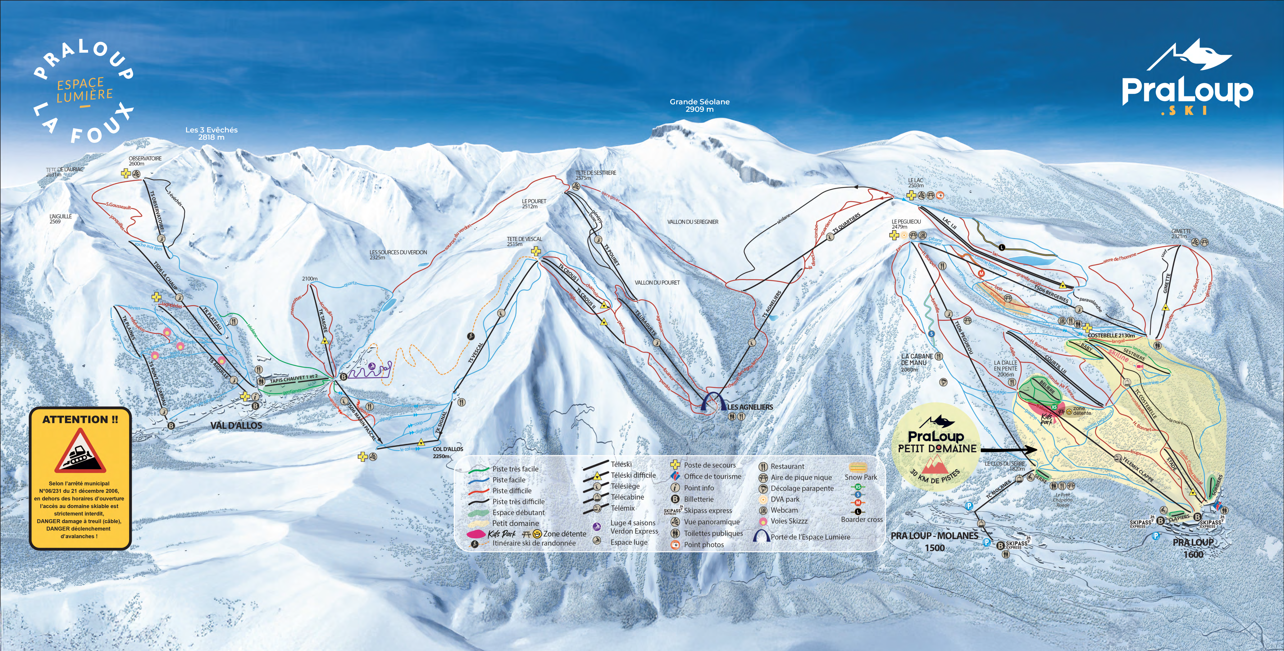 Pra Loup piste map
