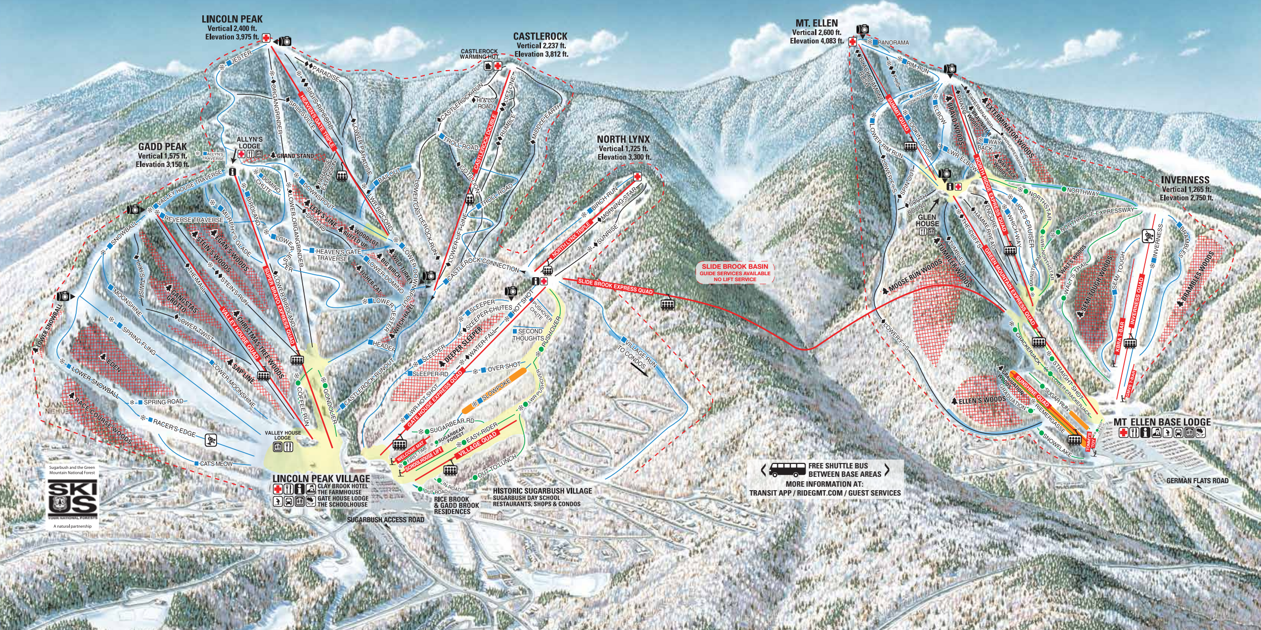 Sugarbush Resort piste map
