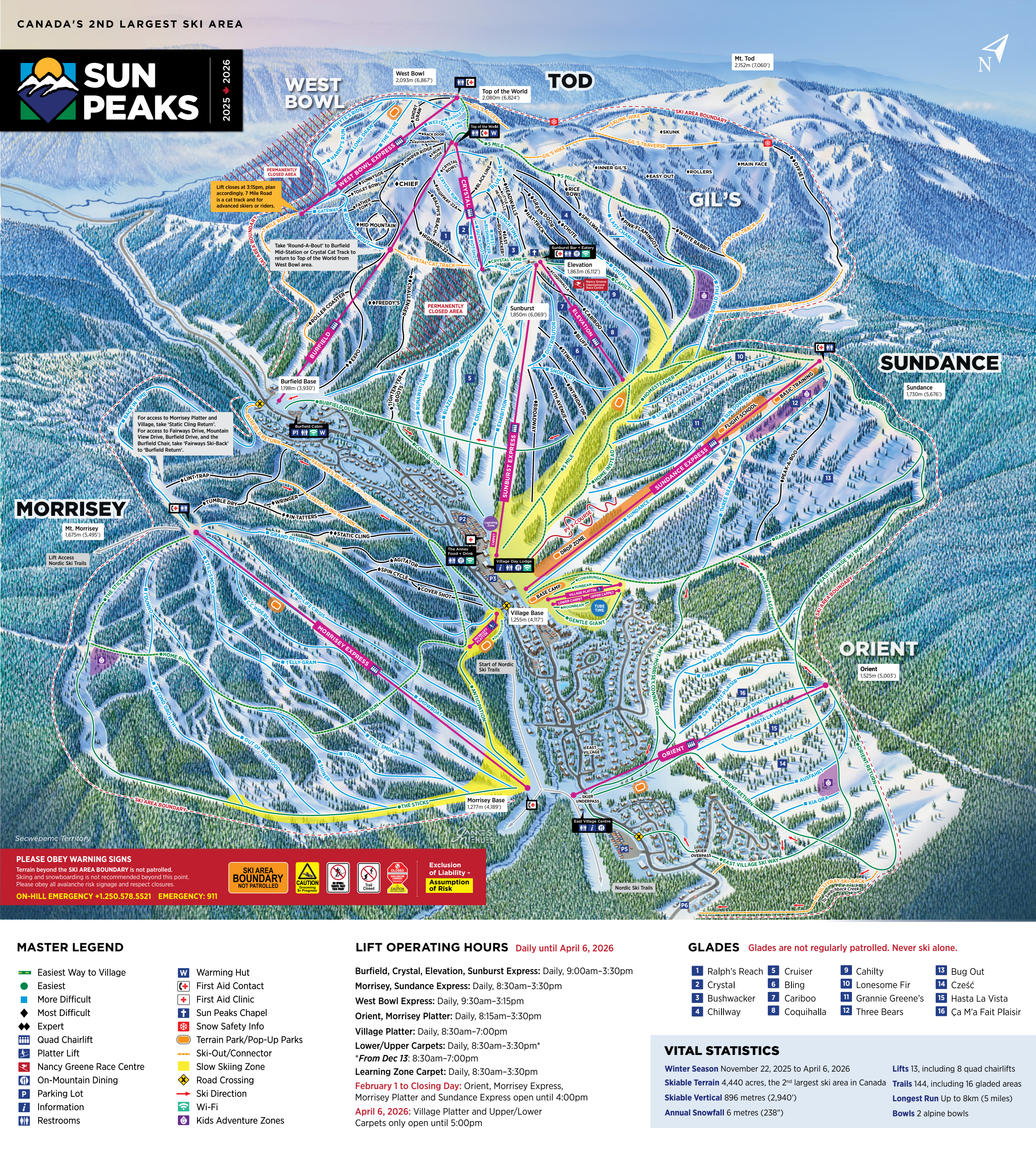 Sun Peaks piste map