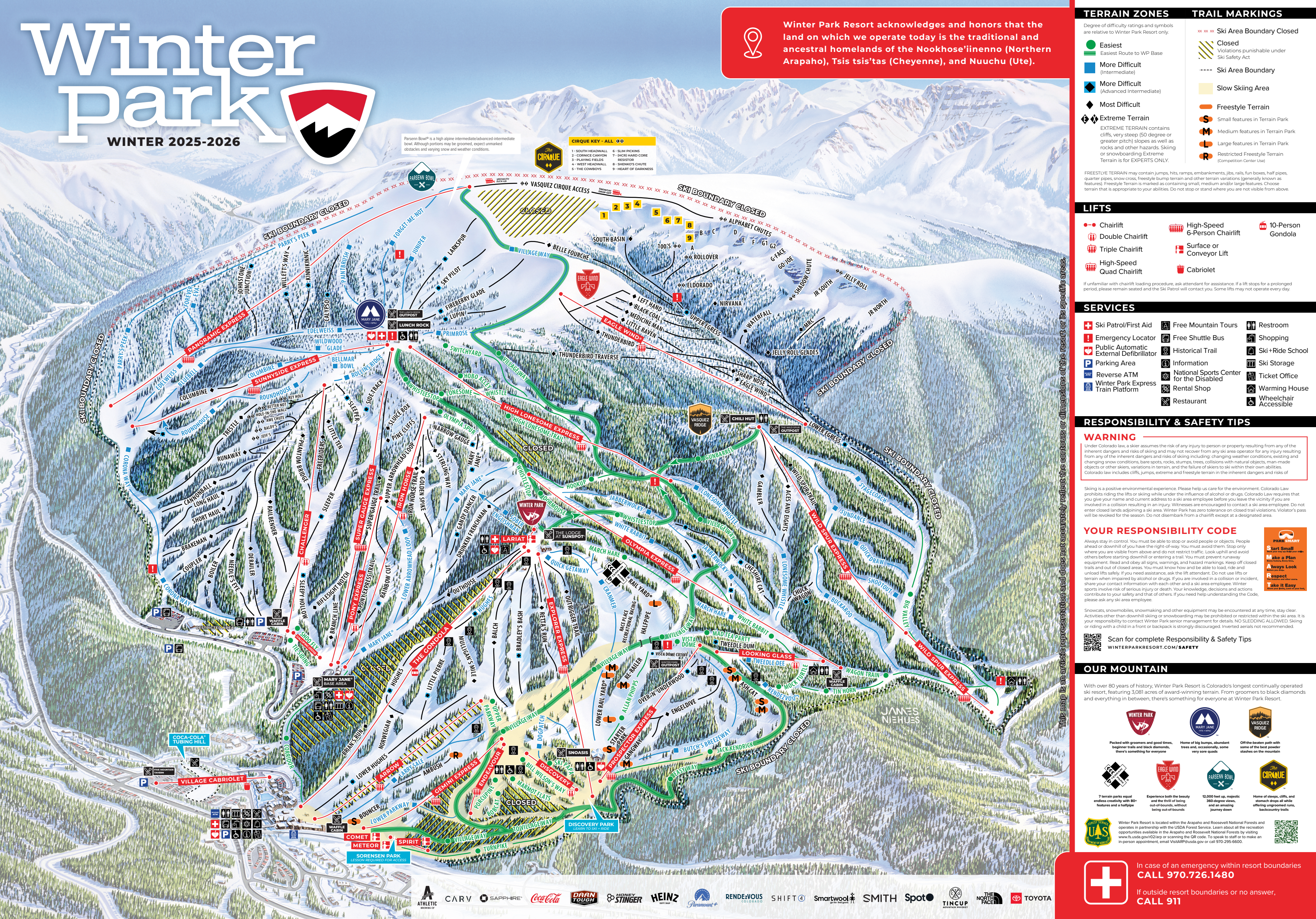 Winter Park piste map