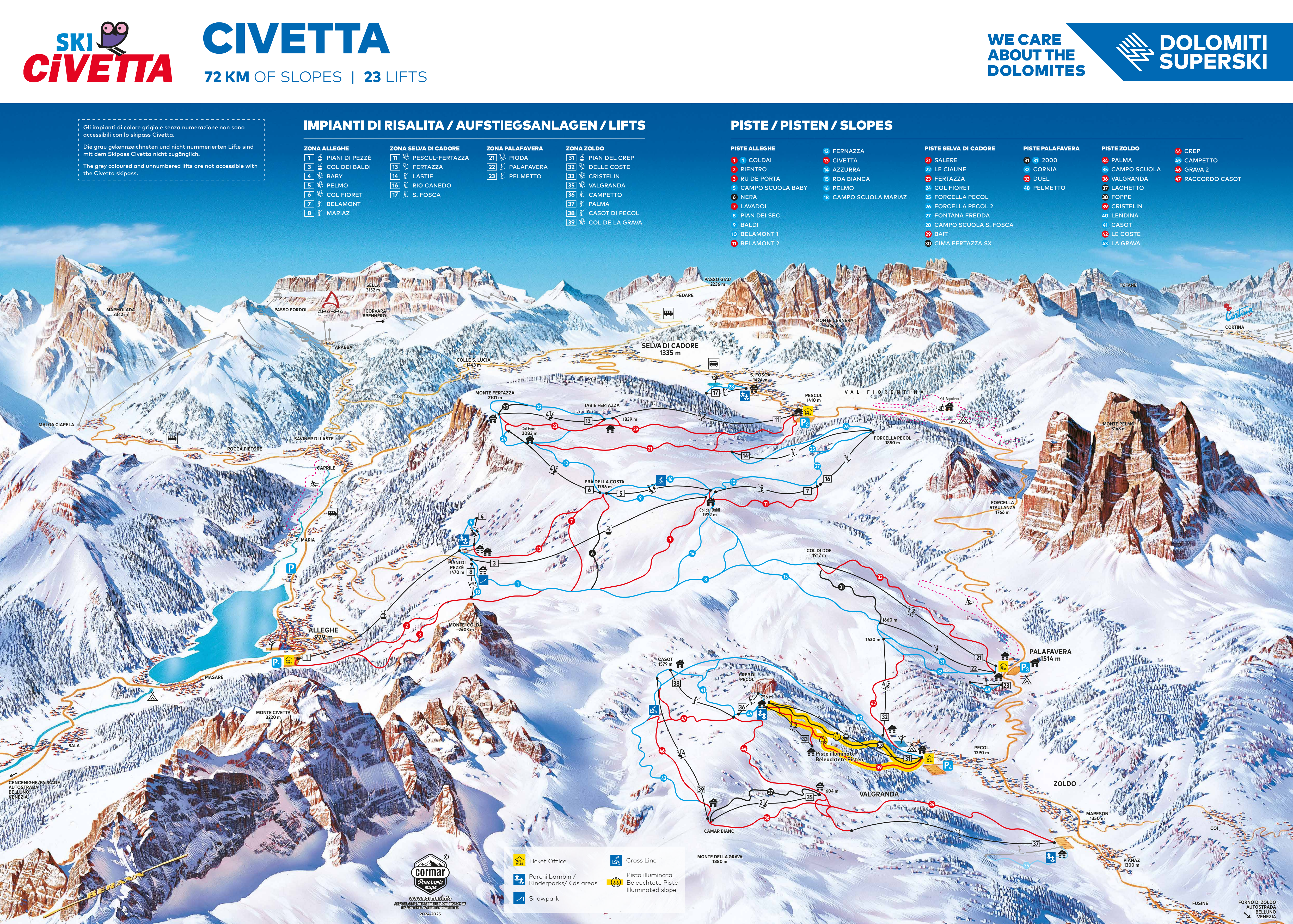 Civetta piste map