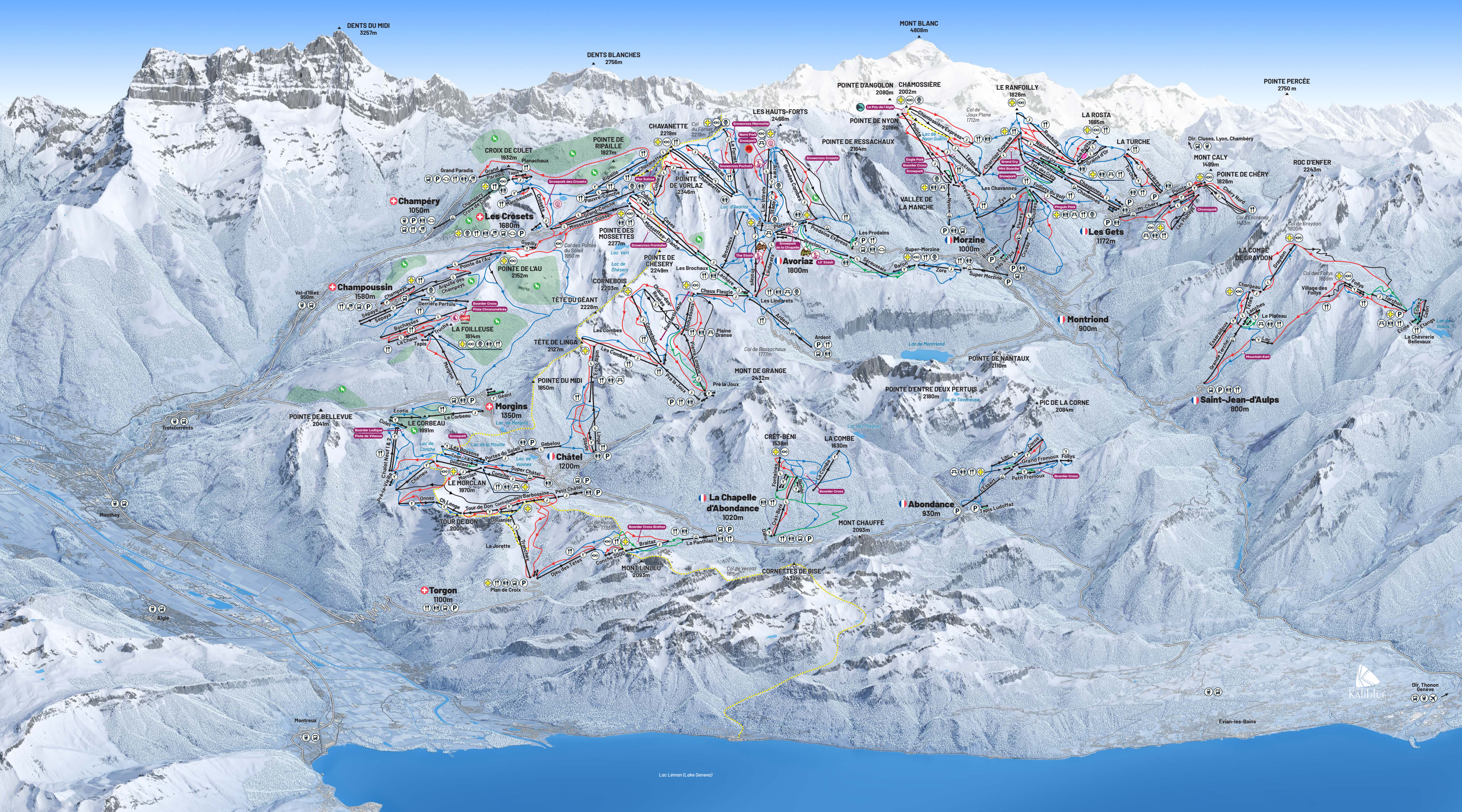Champoussin piste map