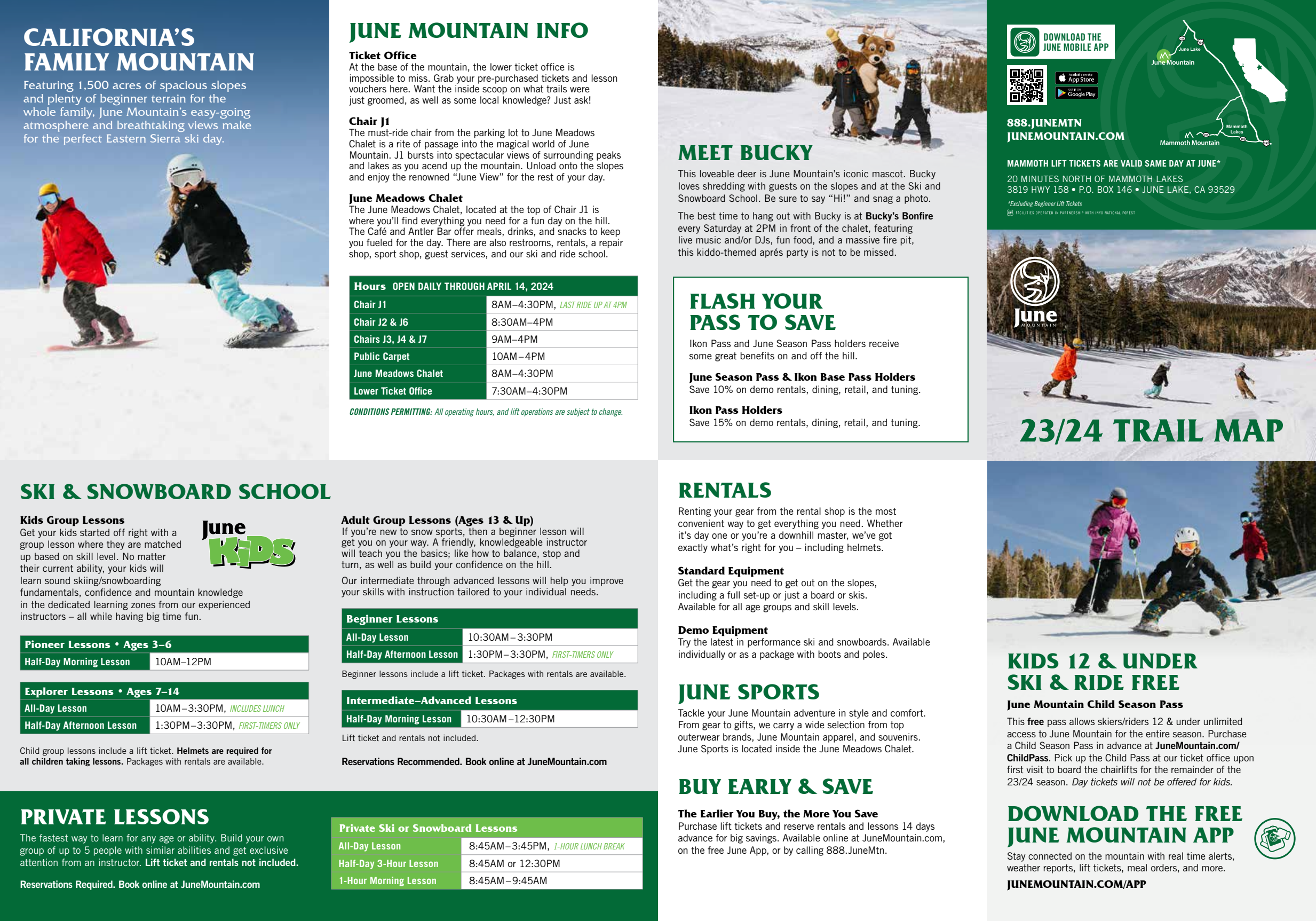 June Mountain piste map