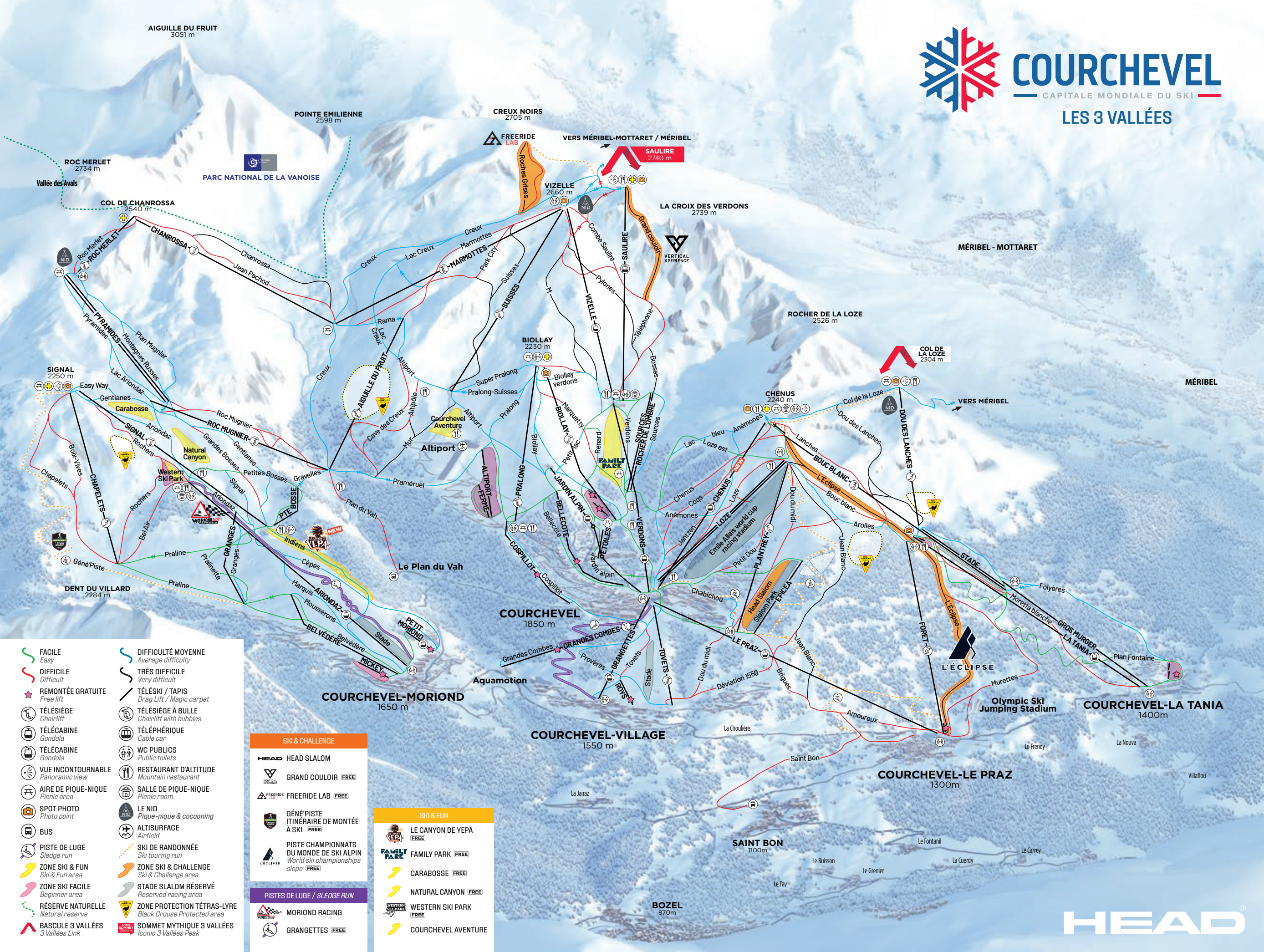 La Tania piste map