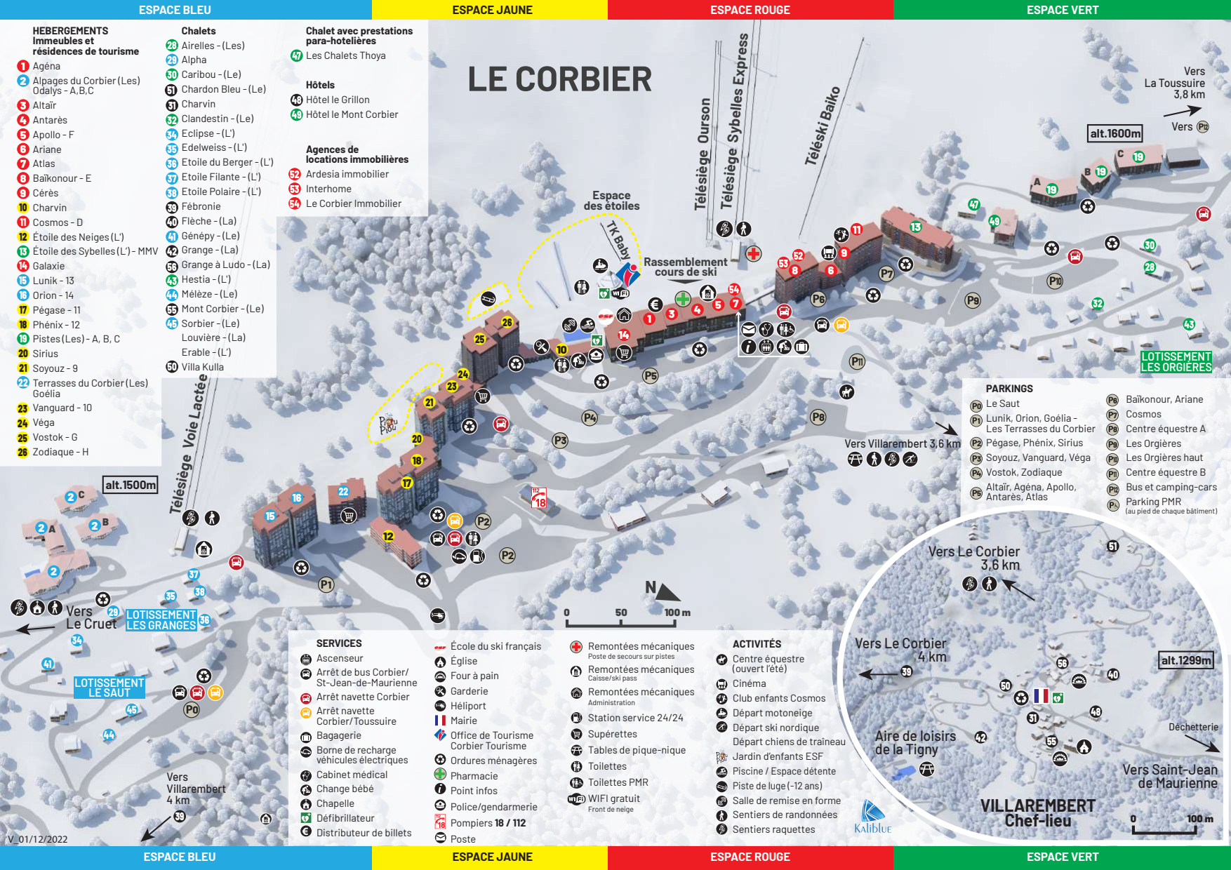 Le Corbier piste map