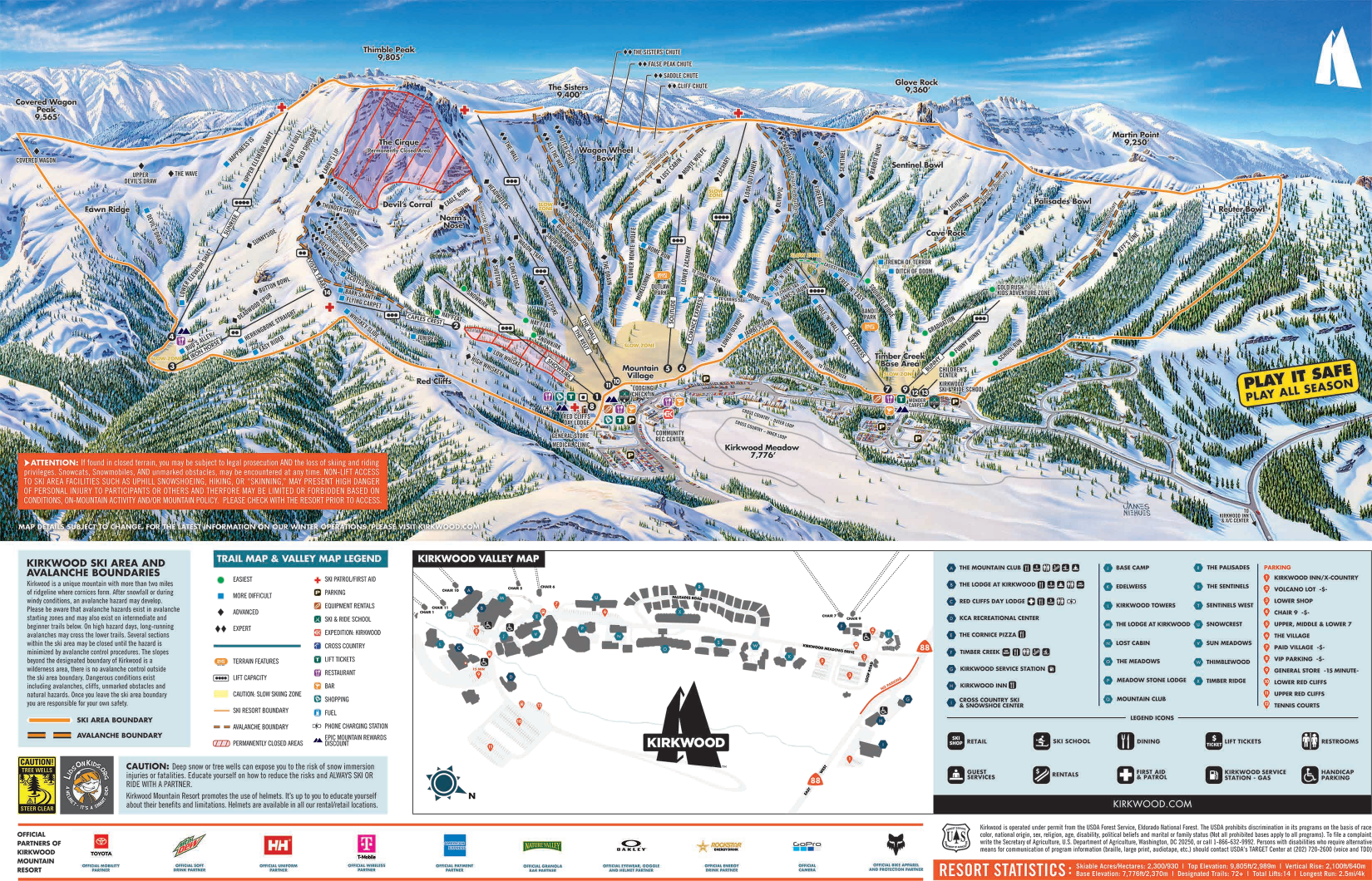 Kirkwood piste map