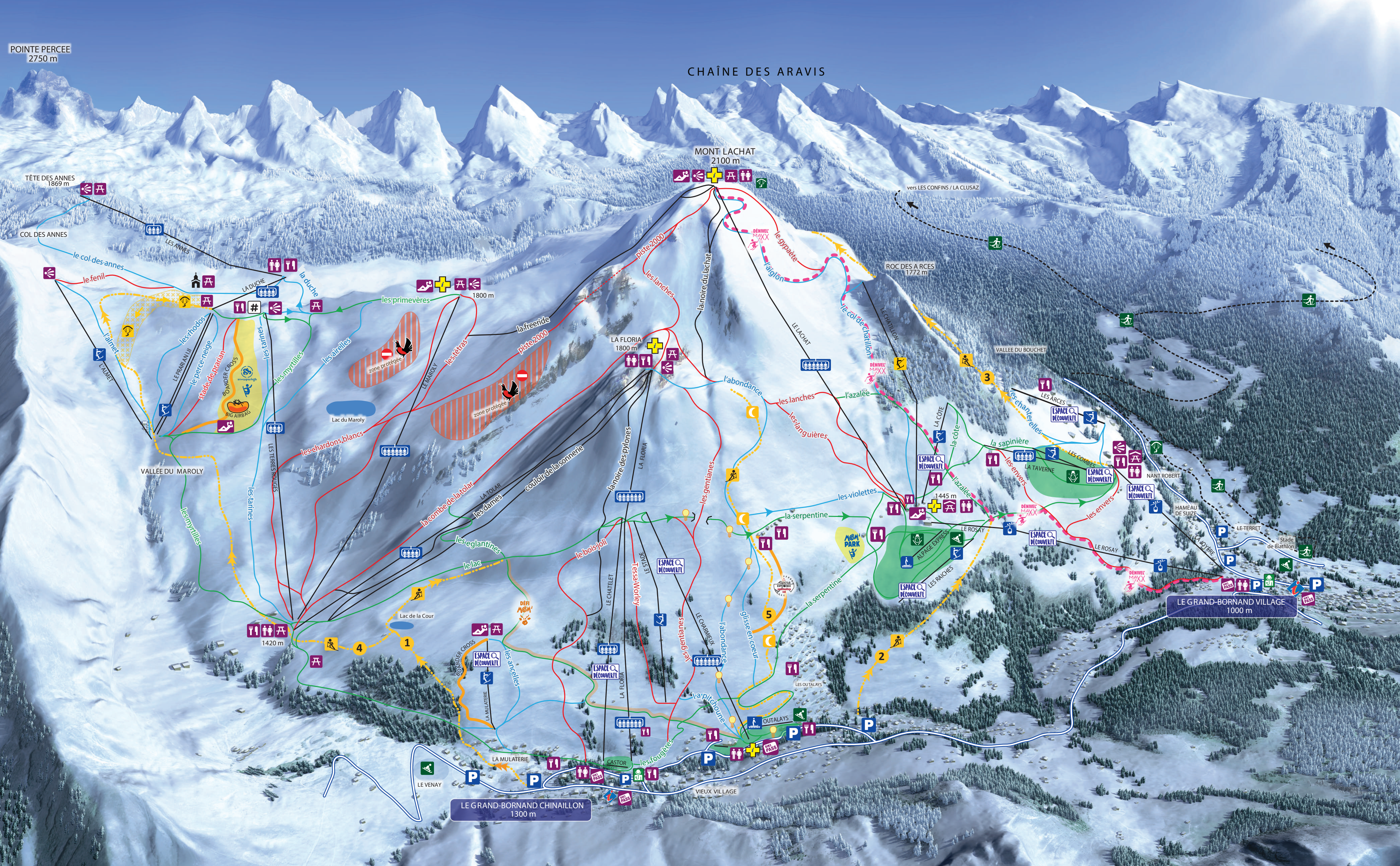 Le Grand-Bornand piste map