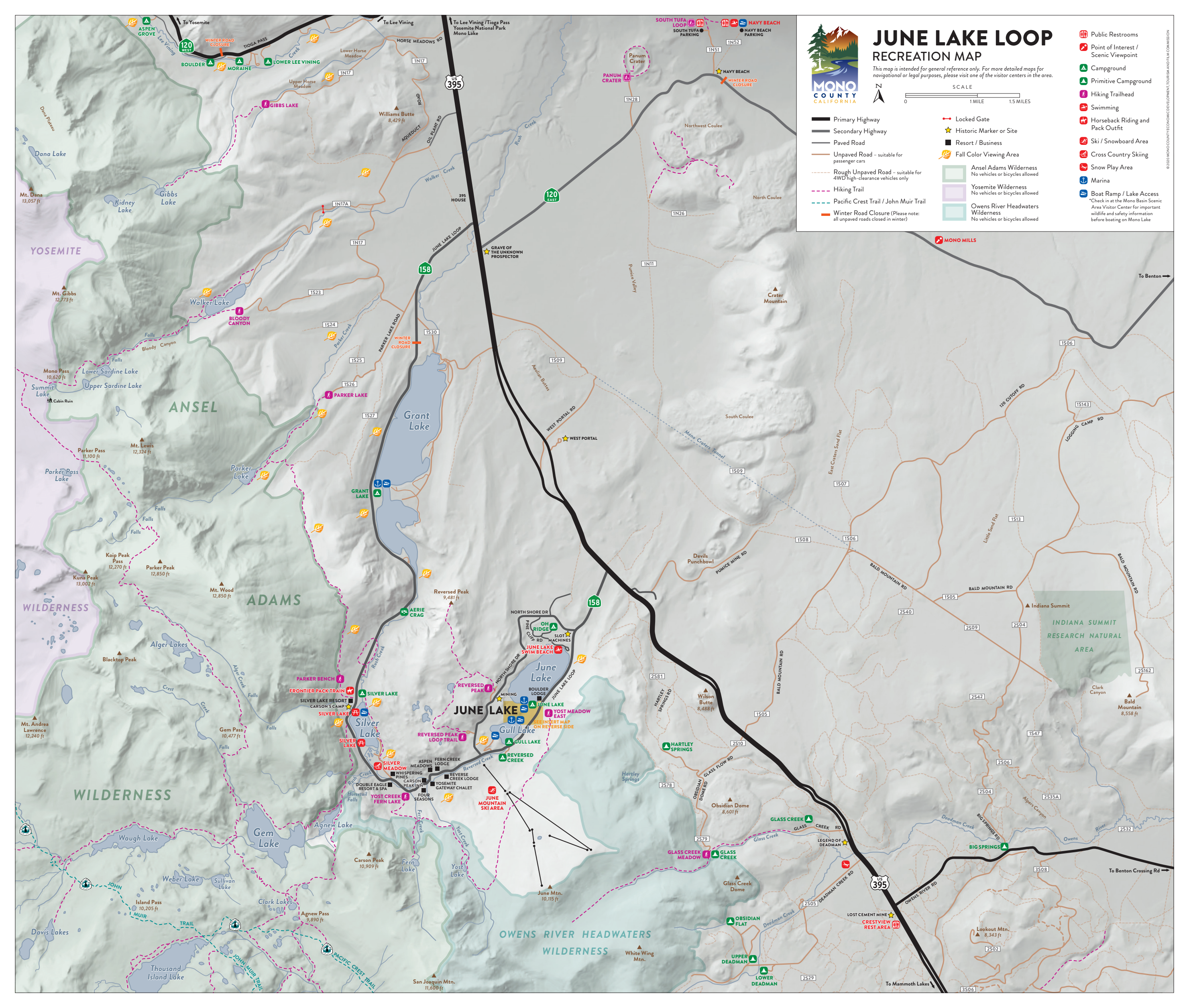 June Mountain map
