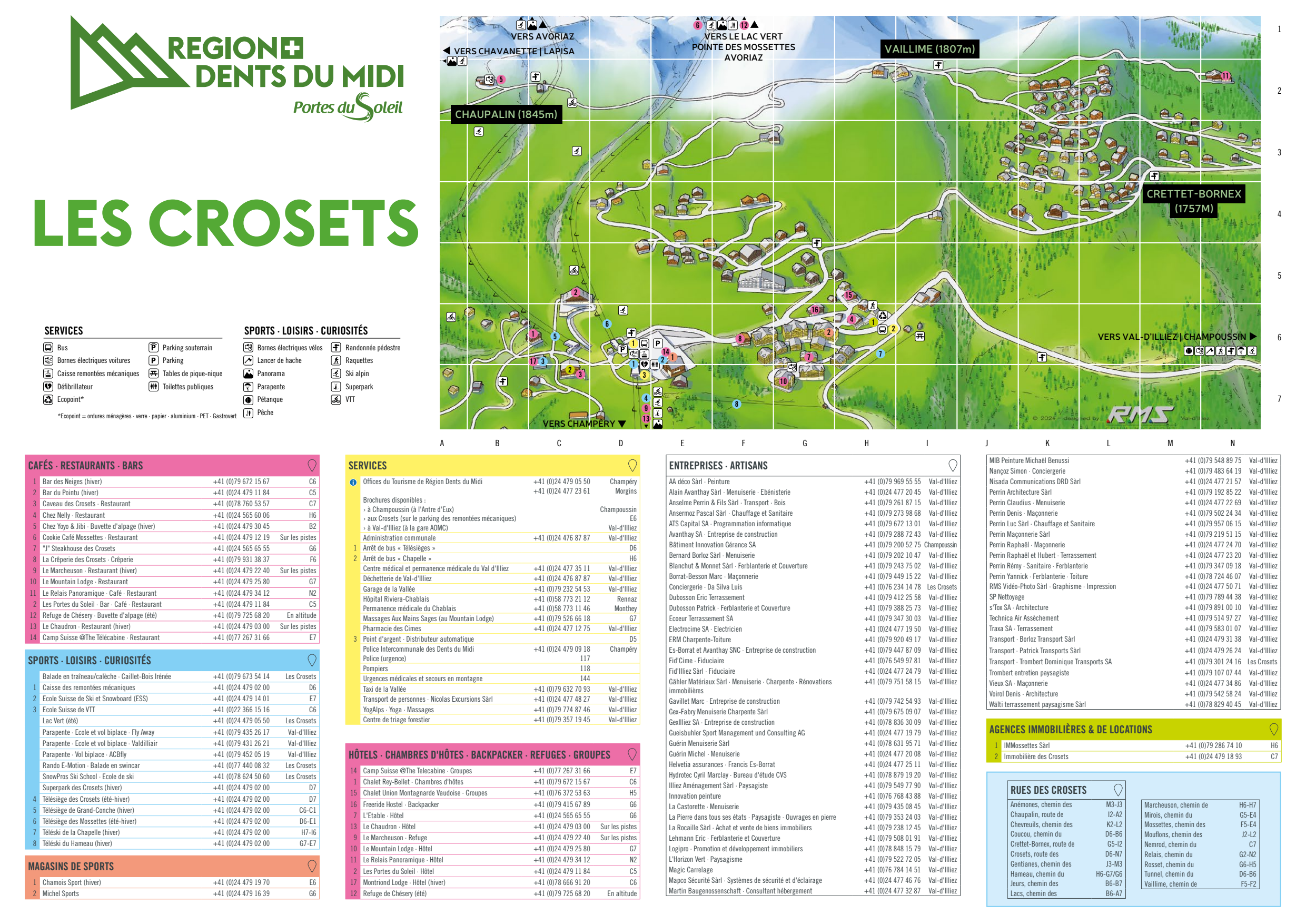 Les Crosets map