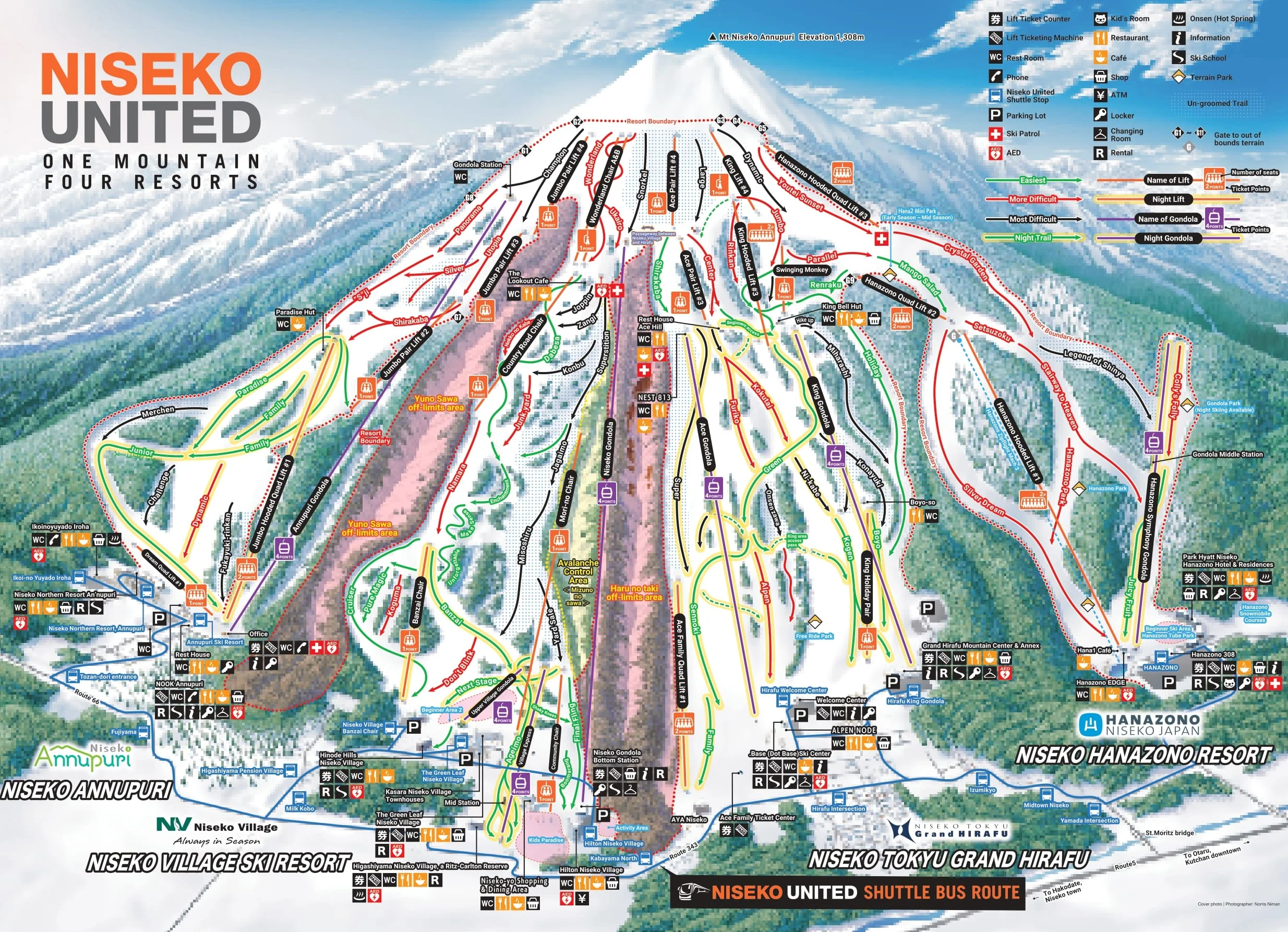 Niseko piste map Niseko piste map