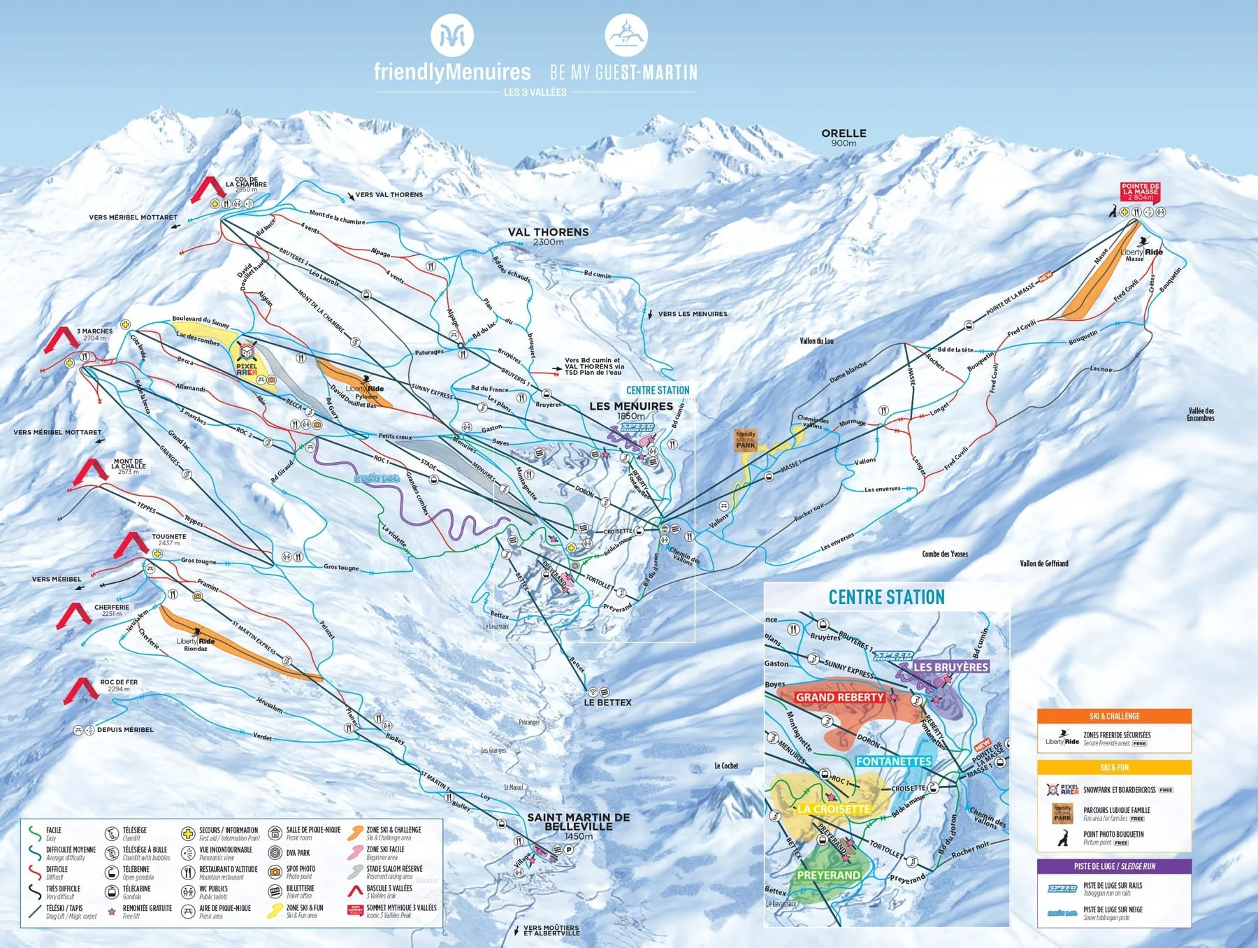 Les Menuires ski resort piste map