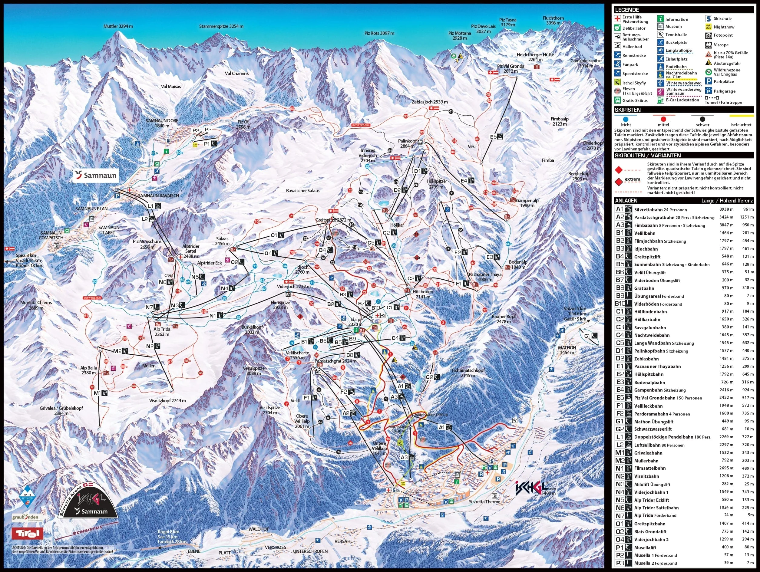 Ischgl ski resort piste map