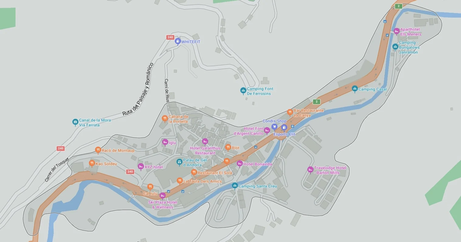 Canillo town map