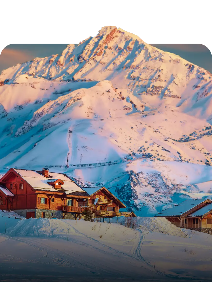 Scenic view of a ski resort in France