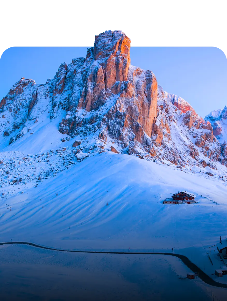 Italian Dolomites snowy landscape