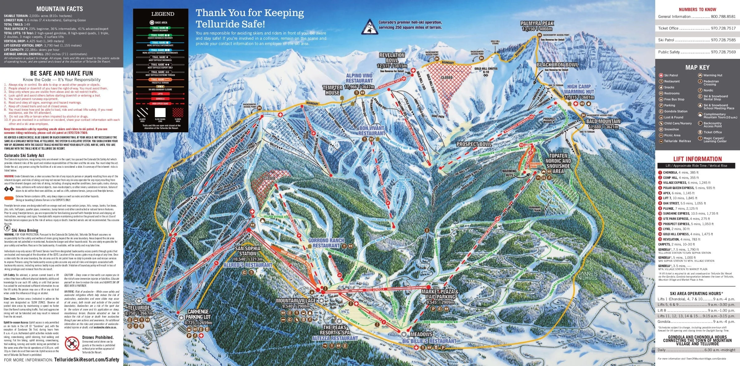 Telluride ski resort piste map