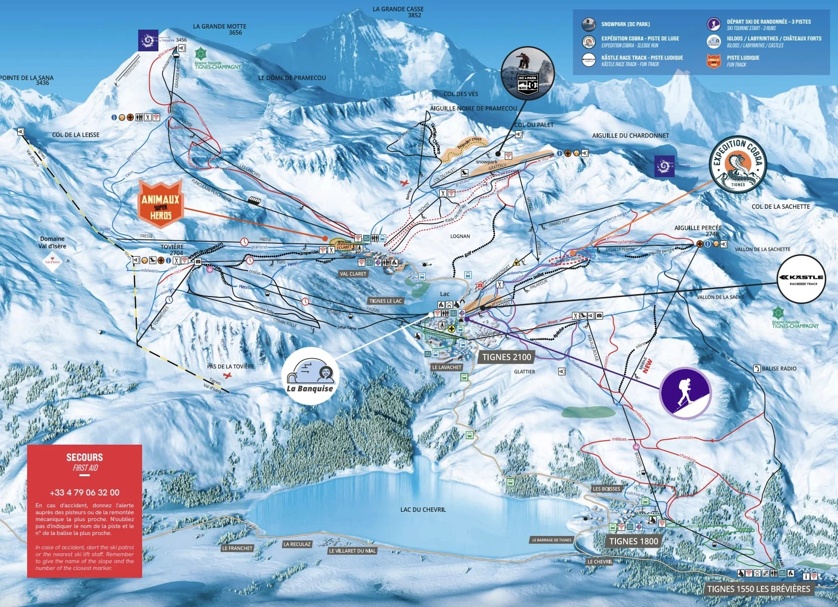 Tignes ski resort piste map