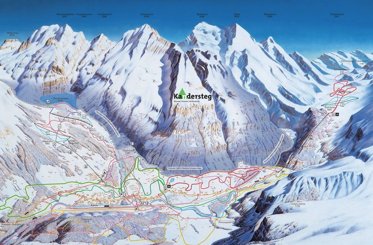 Kandersteg ski resort piste map