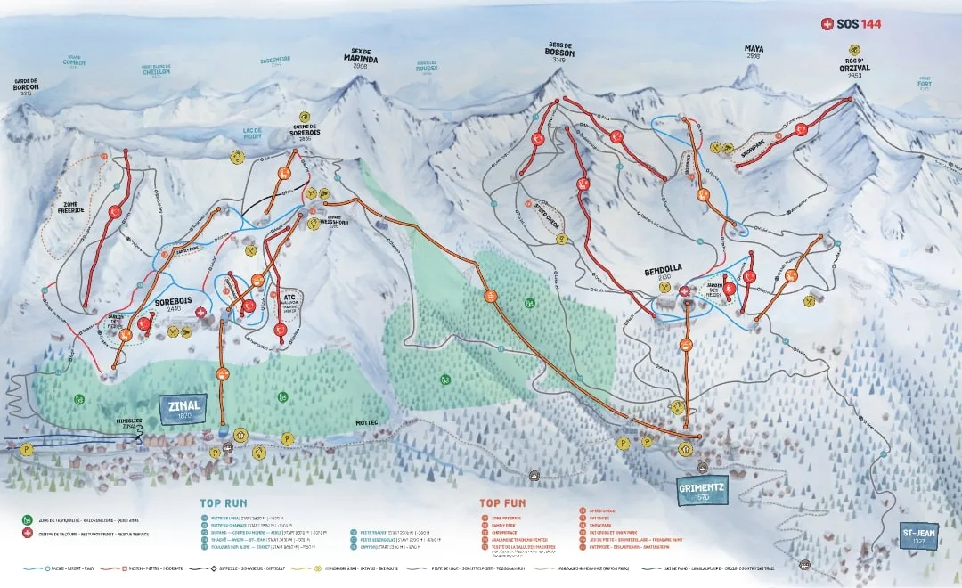 Grimentz-Zinal piste map