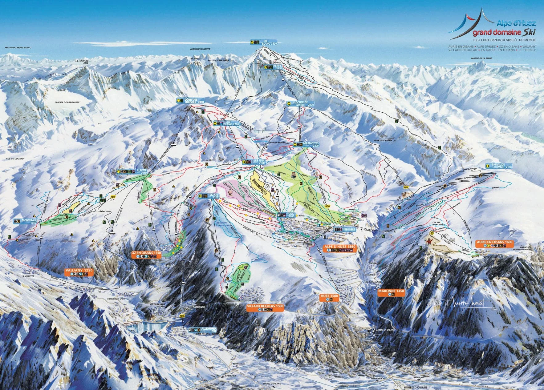 Alpe d'Huez ski resort piste map