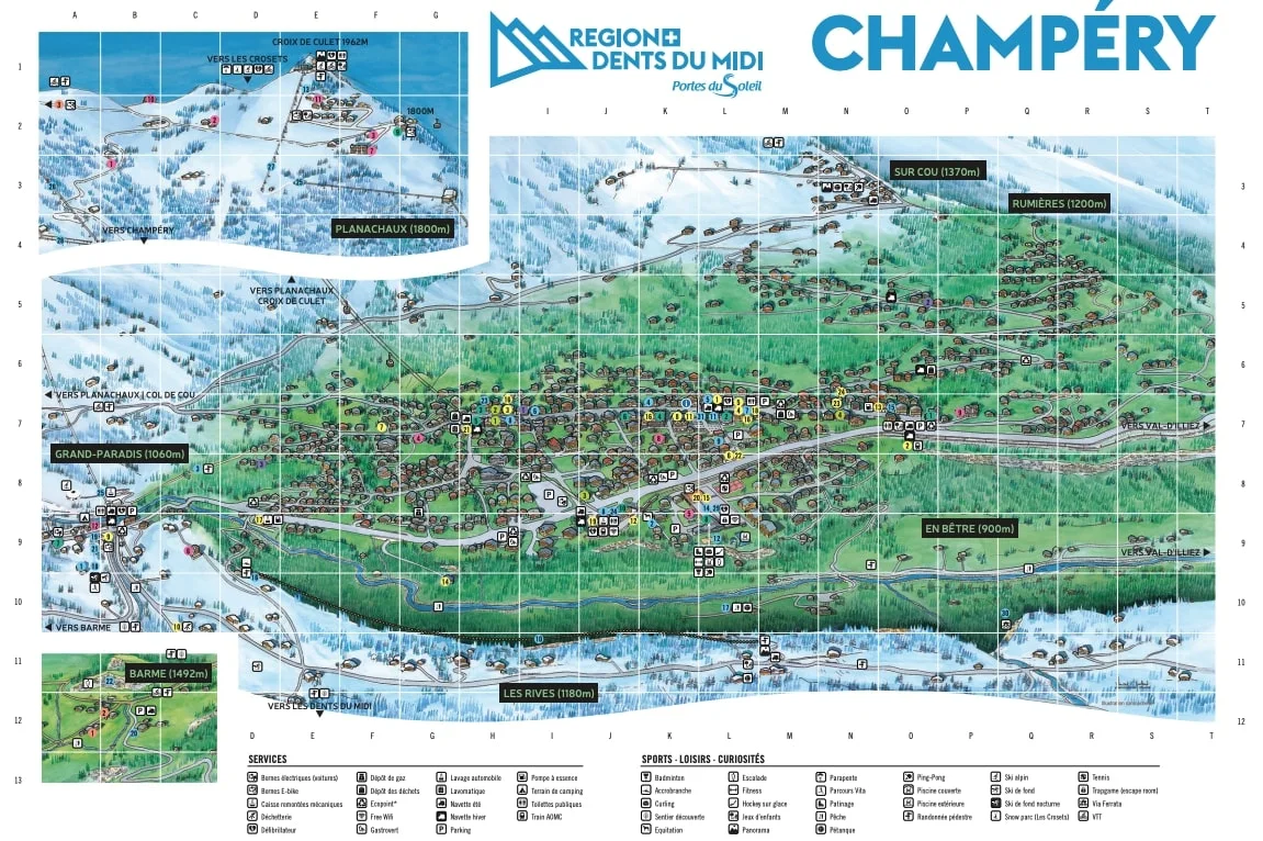 Champery village map
