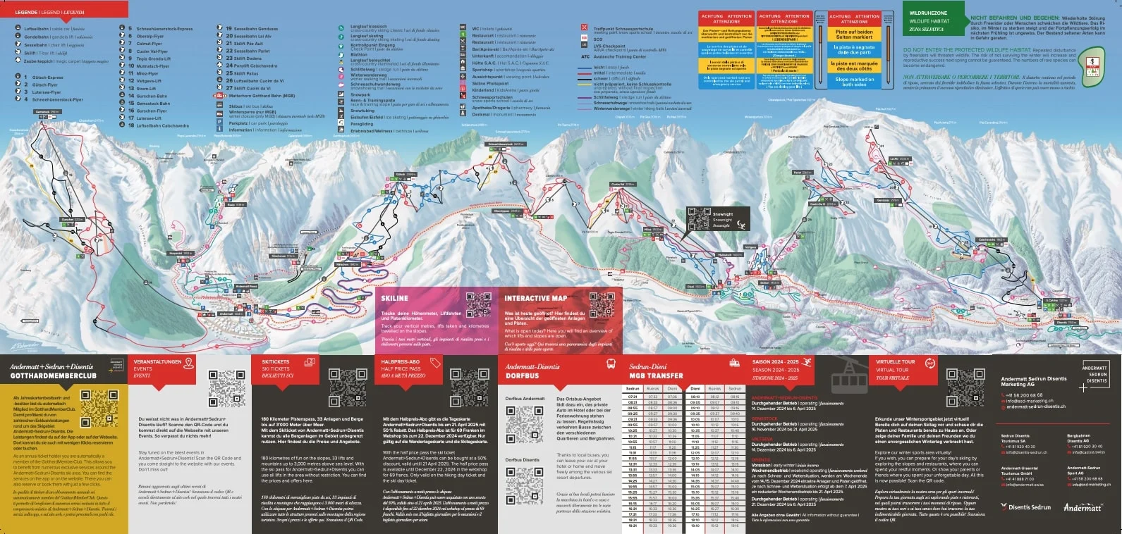 Andermatt ski piste map
