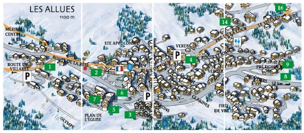 Meribel Les Allues village map
