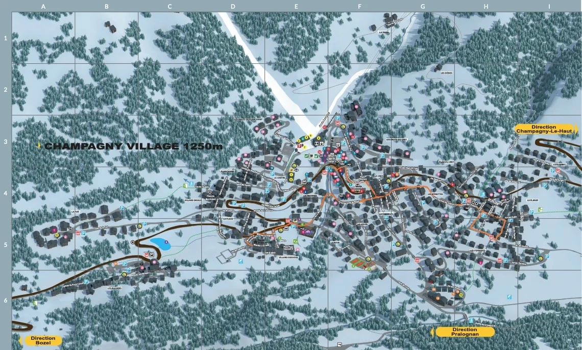 Champagny village map