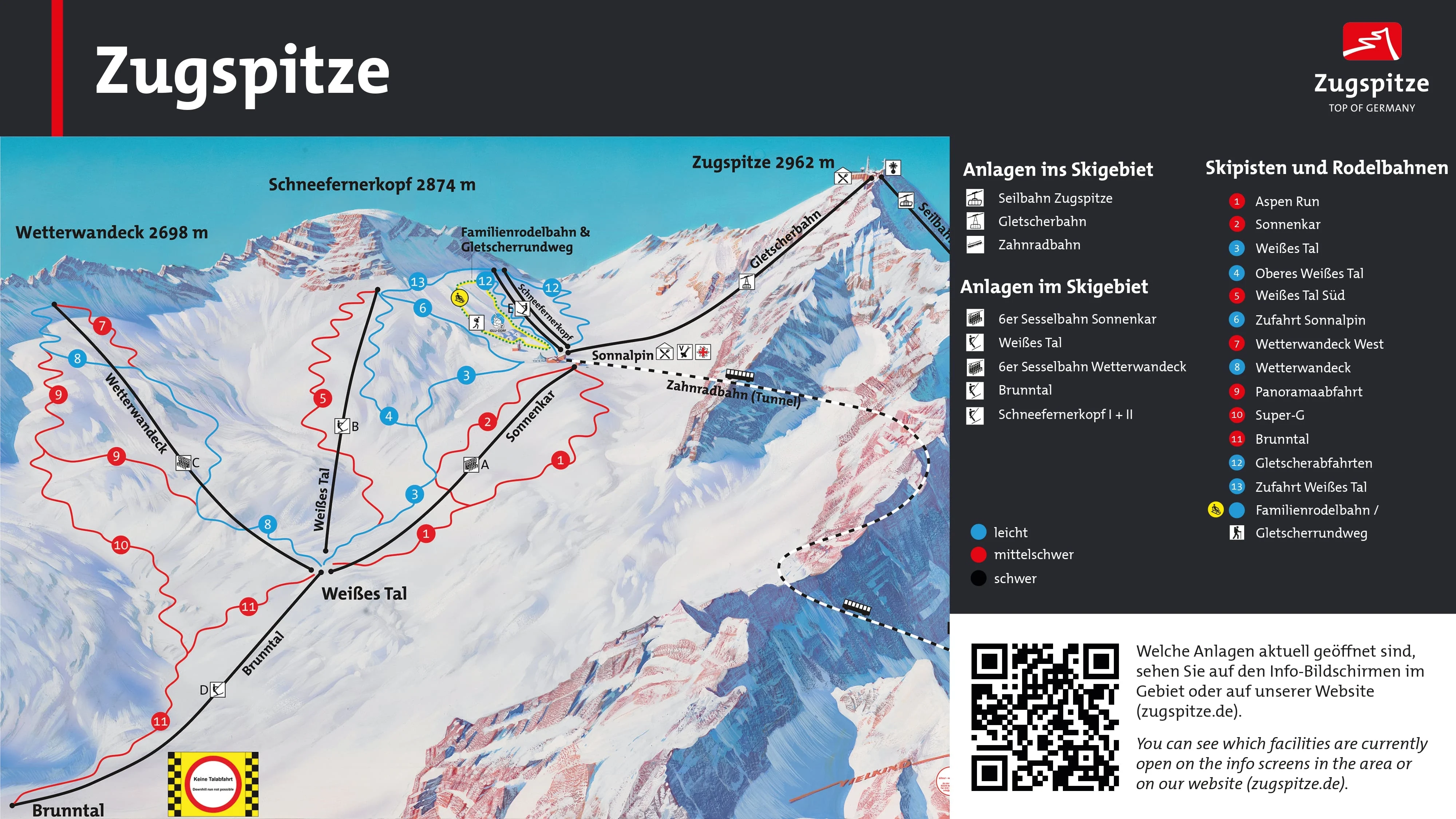 Zugspitze piste map