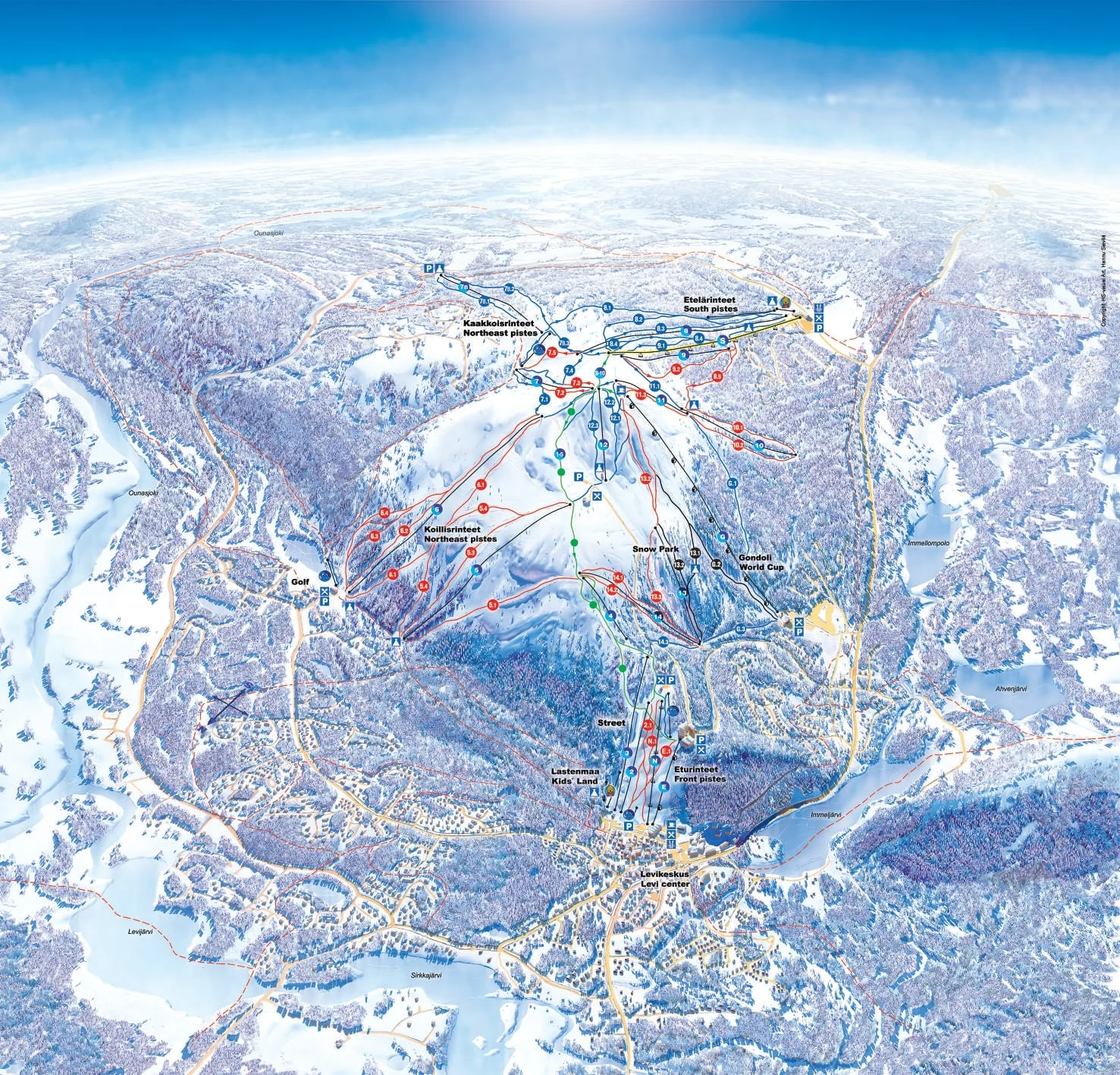 Levi ski resort piste map