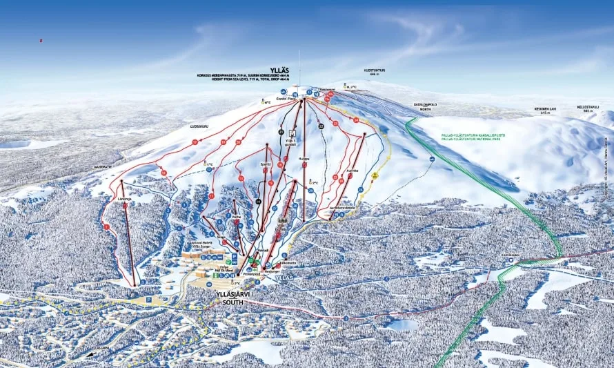 Ylläsjärvi ski map