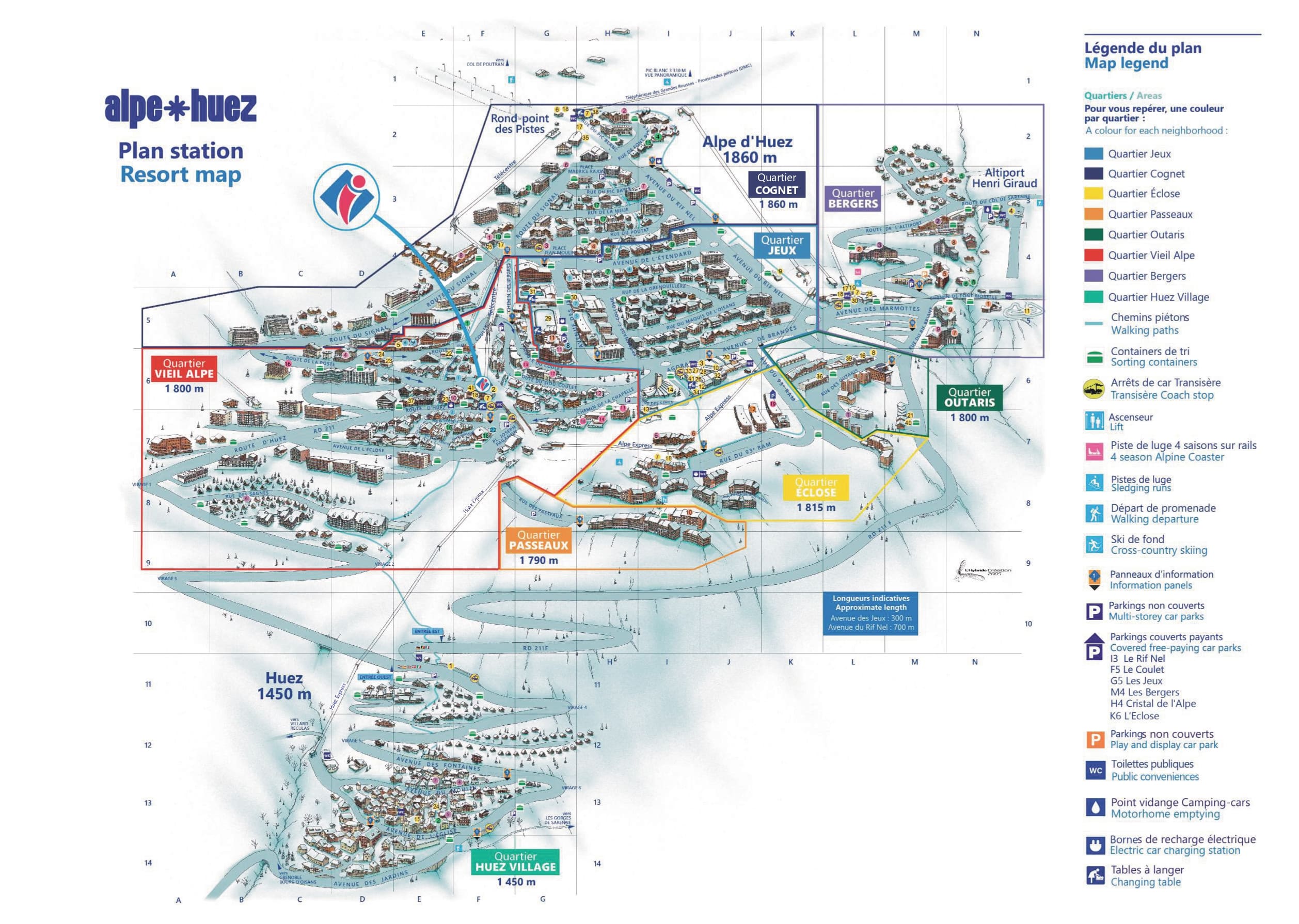 Alpe D'huez Print Contour Map France Mountains Topographic Map