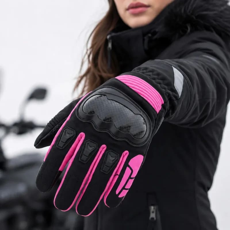 Guantes de Moto Impermeables Fucsia Mujer Talla Dama Riders
