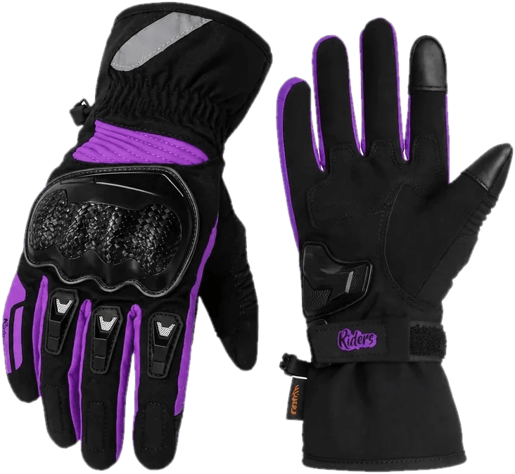 Guantes Impermeables Moto Riders para Mujer Violeta Térmicos