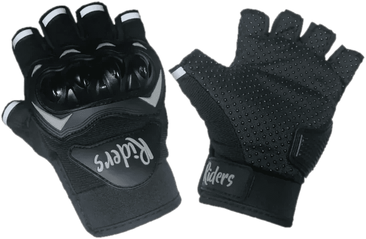 Guantes Medio Dedo Ciclismo Negro Riders