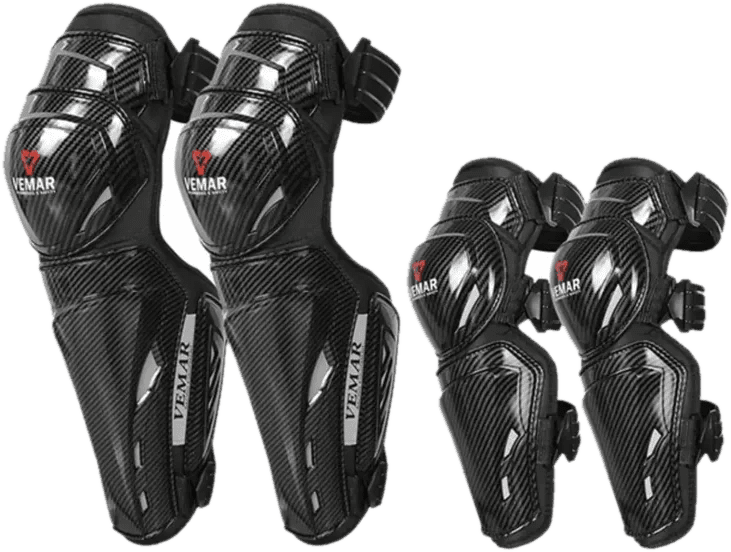 Set Protección Rodilleras Coderas Vemar Tipo Carbono E28
