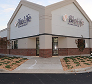 Front entrance signs of BioLife Plasma Services plasma donation center ...