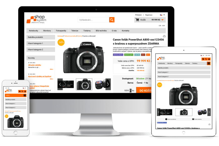 Frontend kódování pro Shopsystem