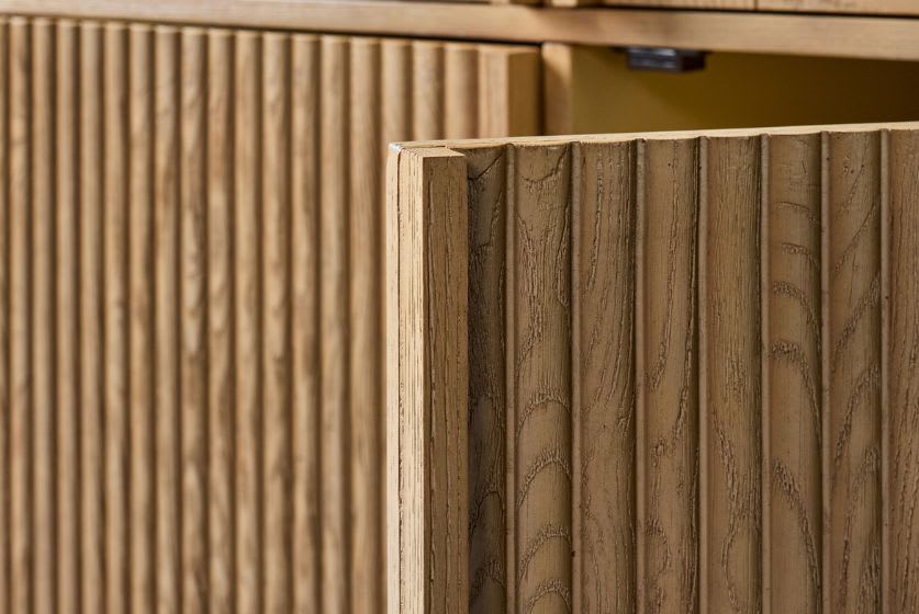 Tupper Reed Bar Touraine Reeded Bar Cabinet with Integrated Cooling