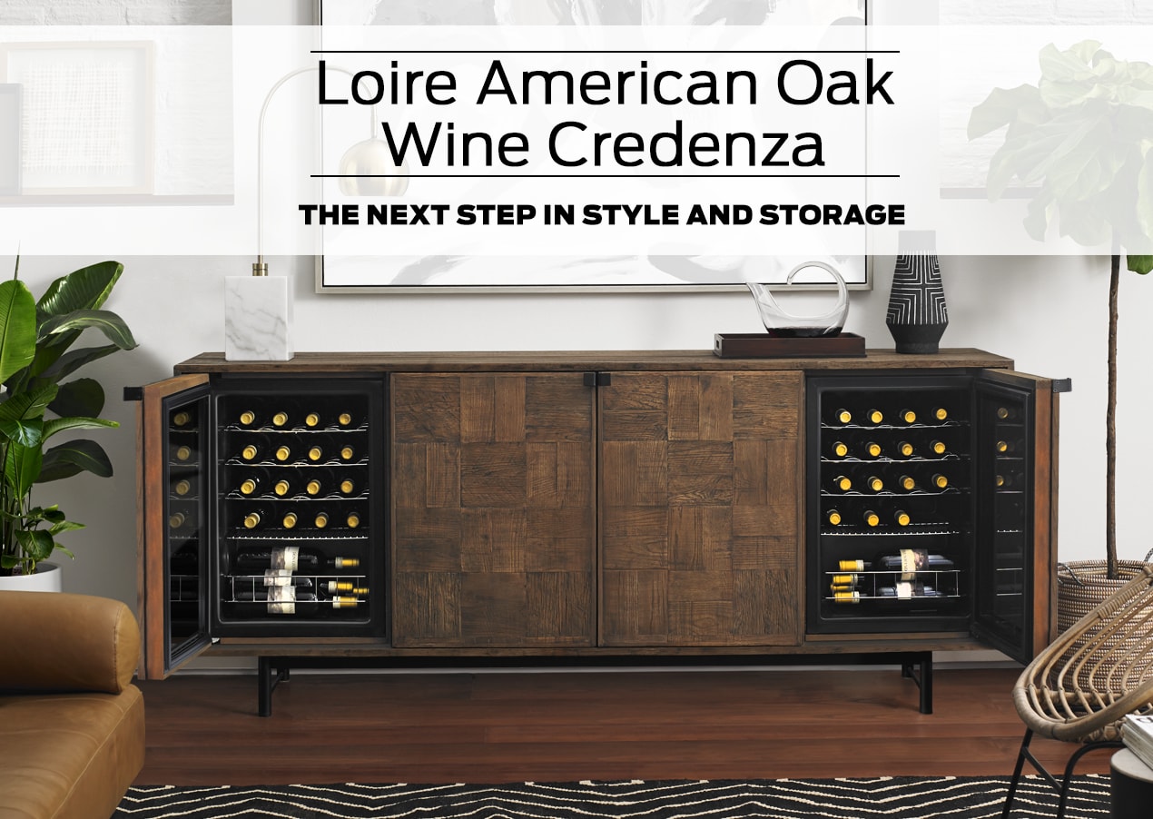 Loire American Oak Wine Credenza with Integrated Wine Coolers