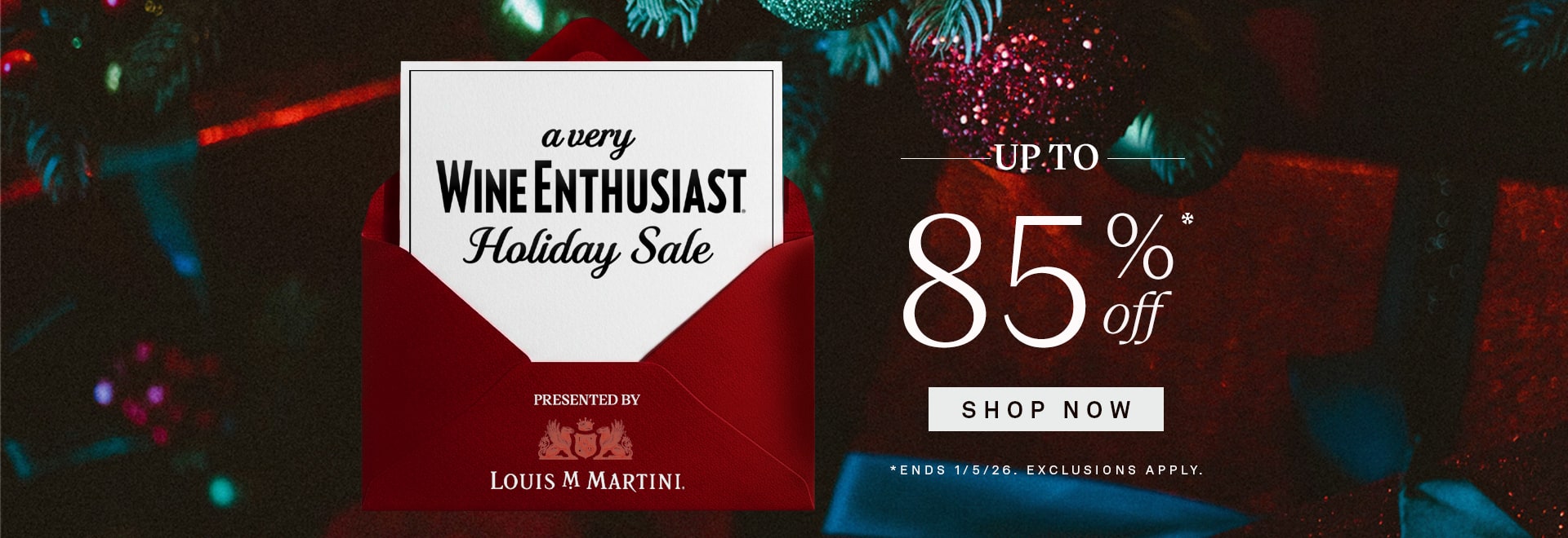 Holiday Sale. Up to 85% off. Ends Jan 5, 2026. Click to Shop.